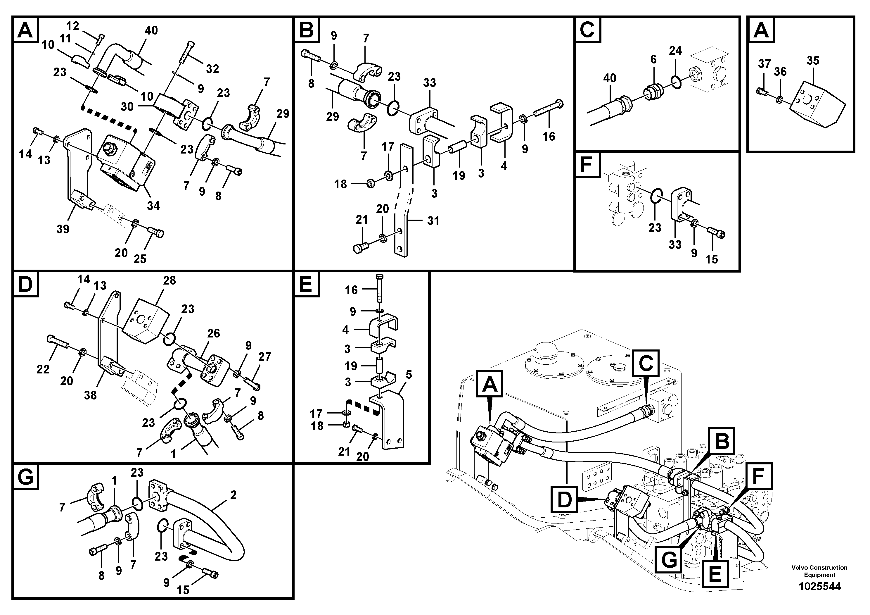 Схема запчастей Volvo EC460C - 19691 Working hydraulic, hammer and shear for upper EC460C