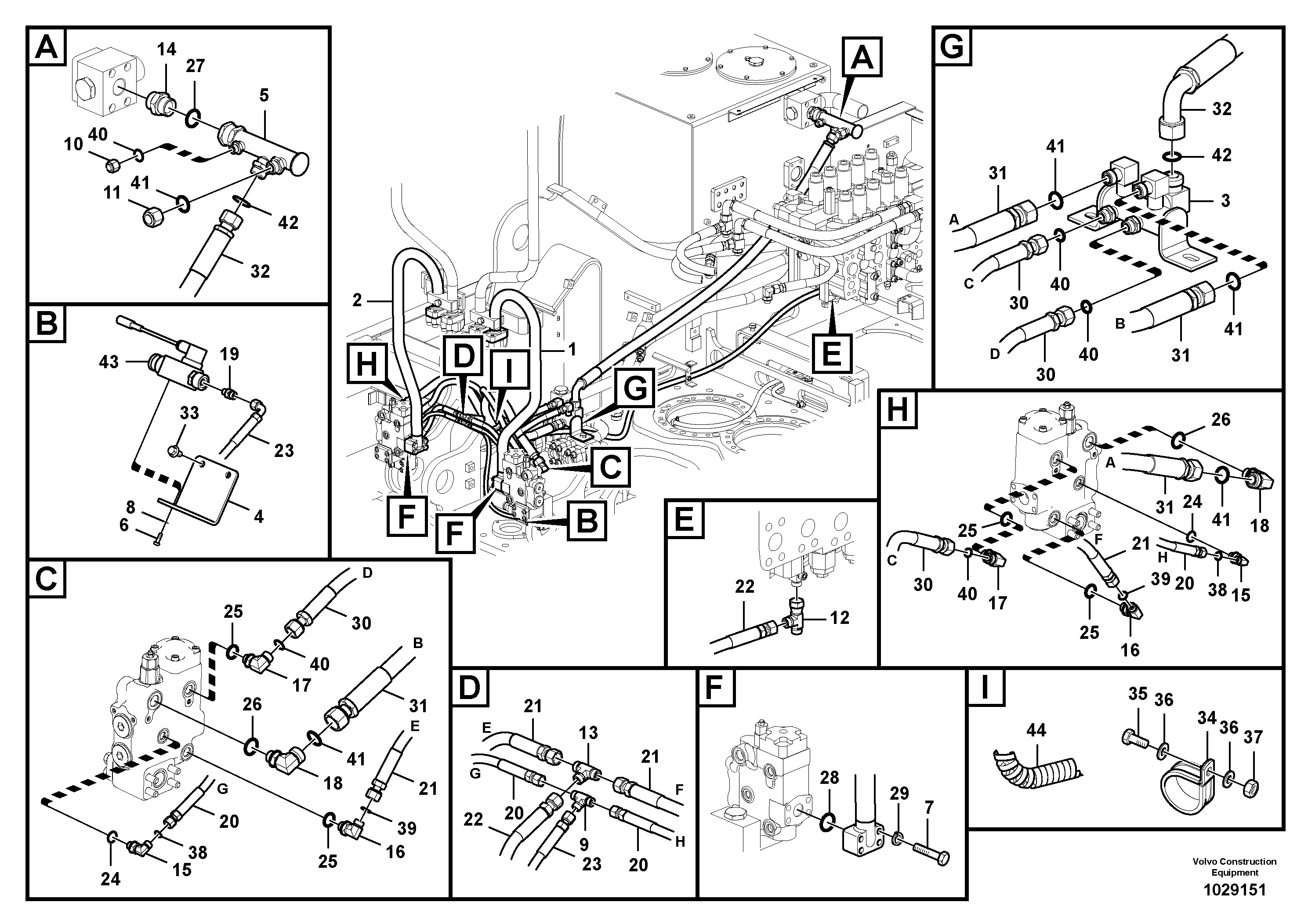 Схема запчастей Volvo EC460C - 6349 Working hydraulic, boom rupture EC460C