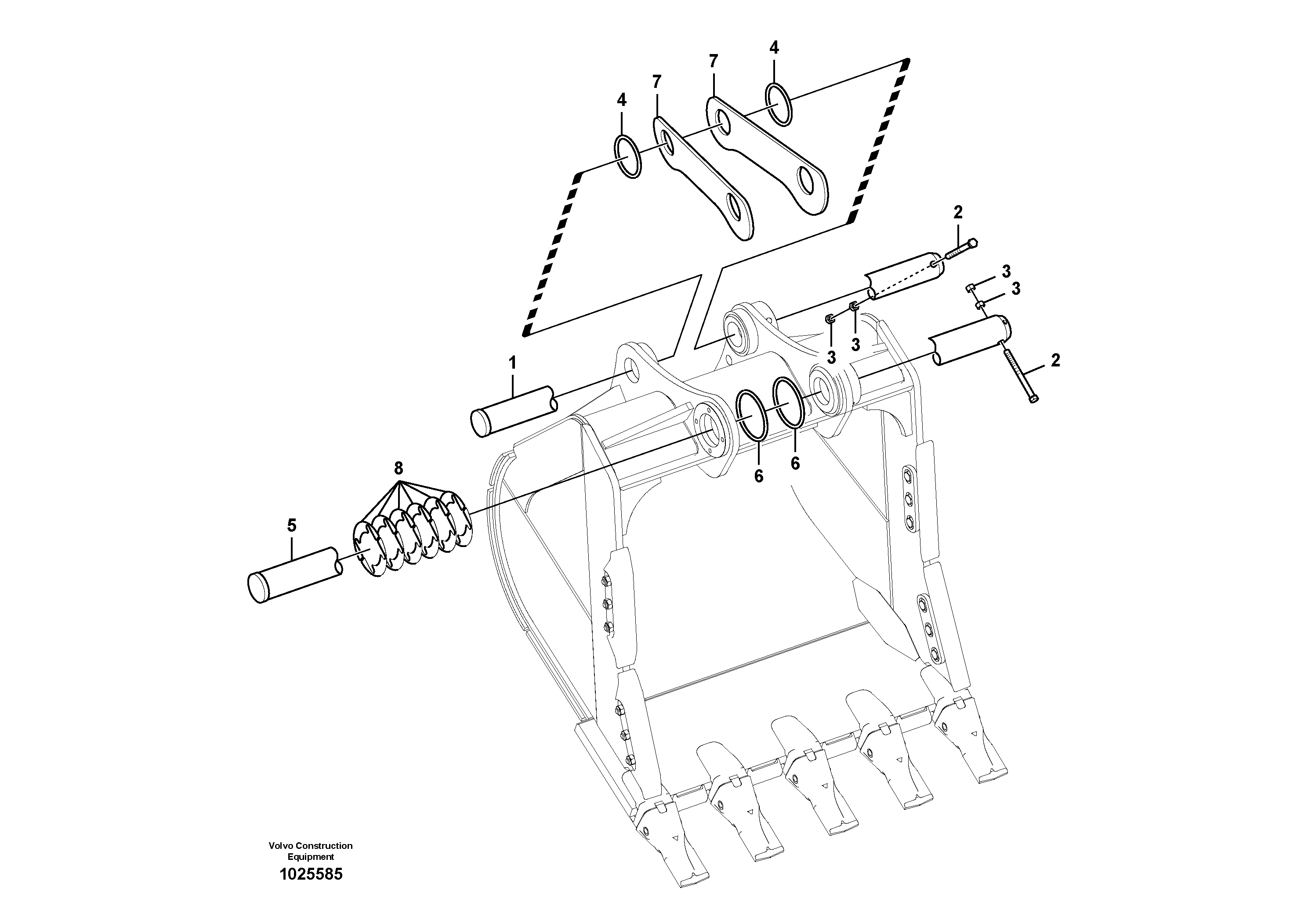 Схема запчастей Volvo EC460C - 19762 Links to bucket EC460C