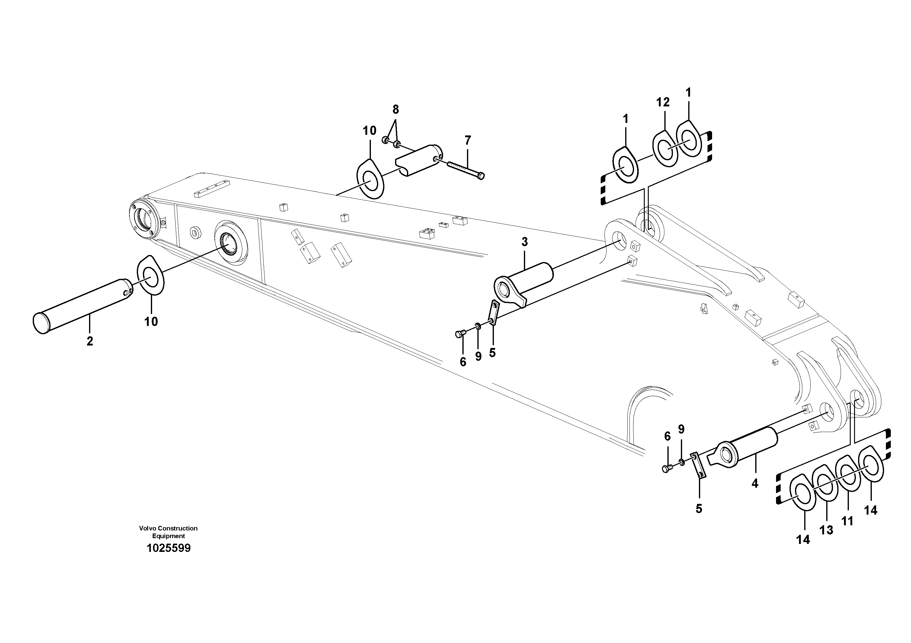 Схема запчастей Volvo EC460C - 12826 Links to dipper arm EC460C