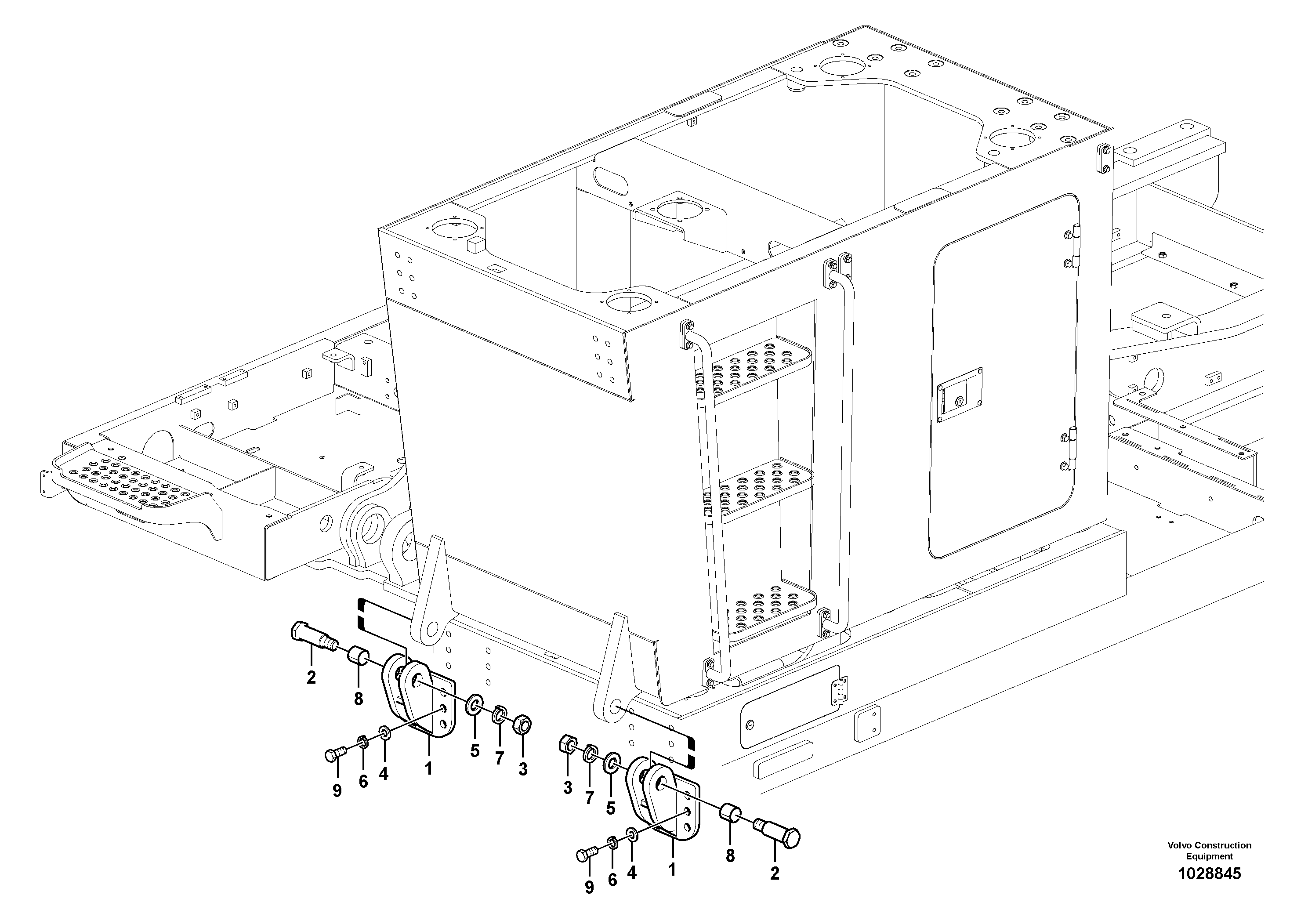 Схема запчастей Volvo EC460C - 10897 Cab elevation on superstructure EC460C