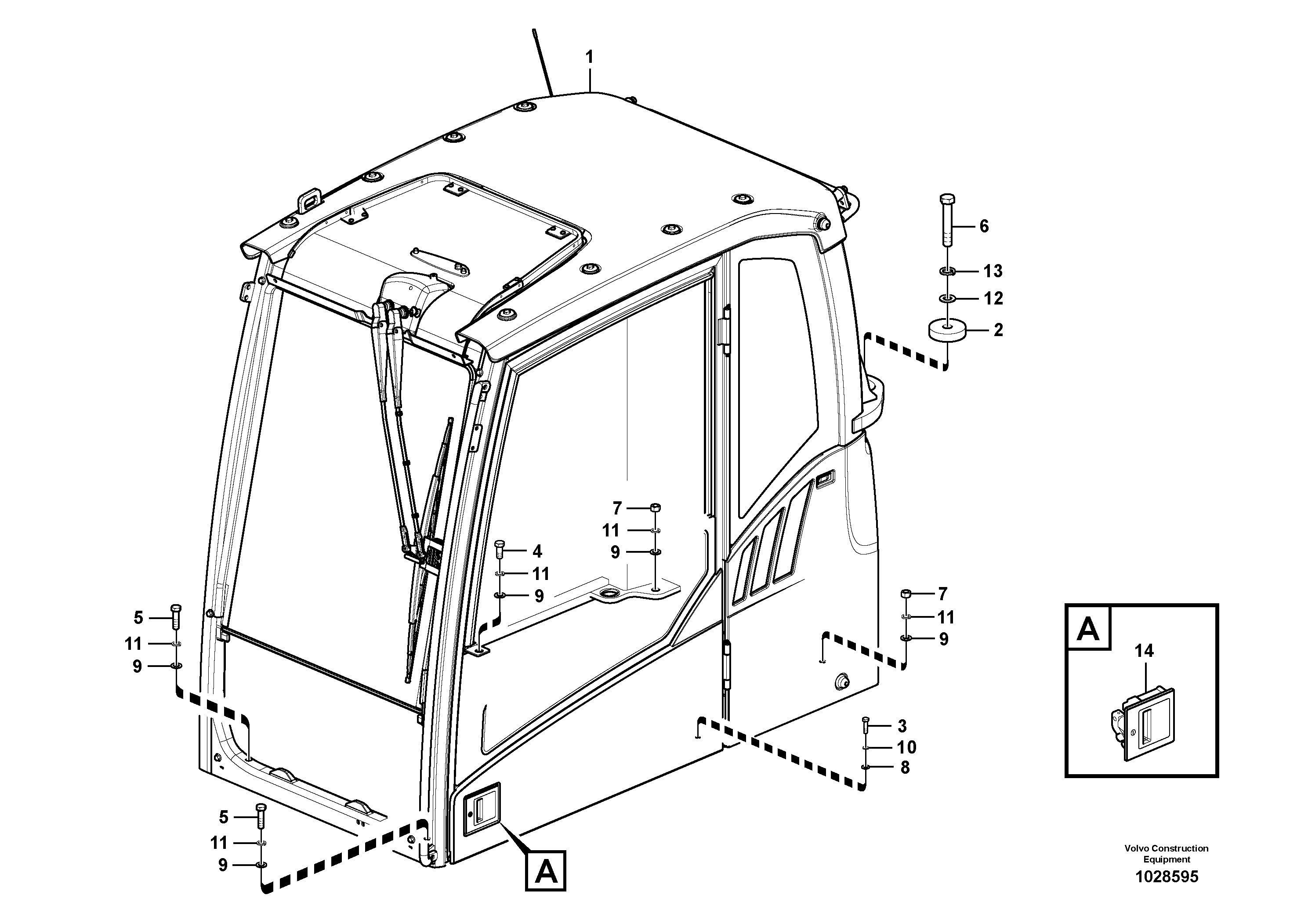 Схема запчастей Volvo EC460C - 69948 Cab mount EC460C