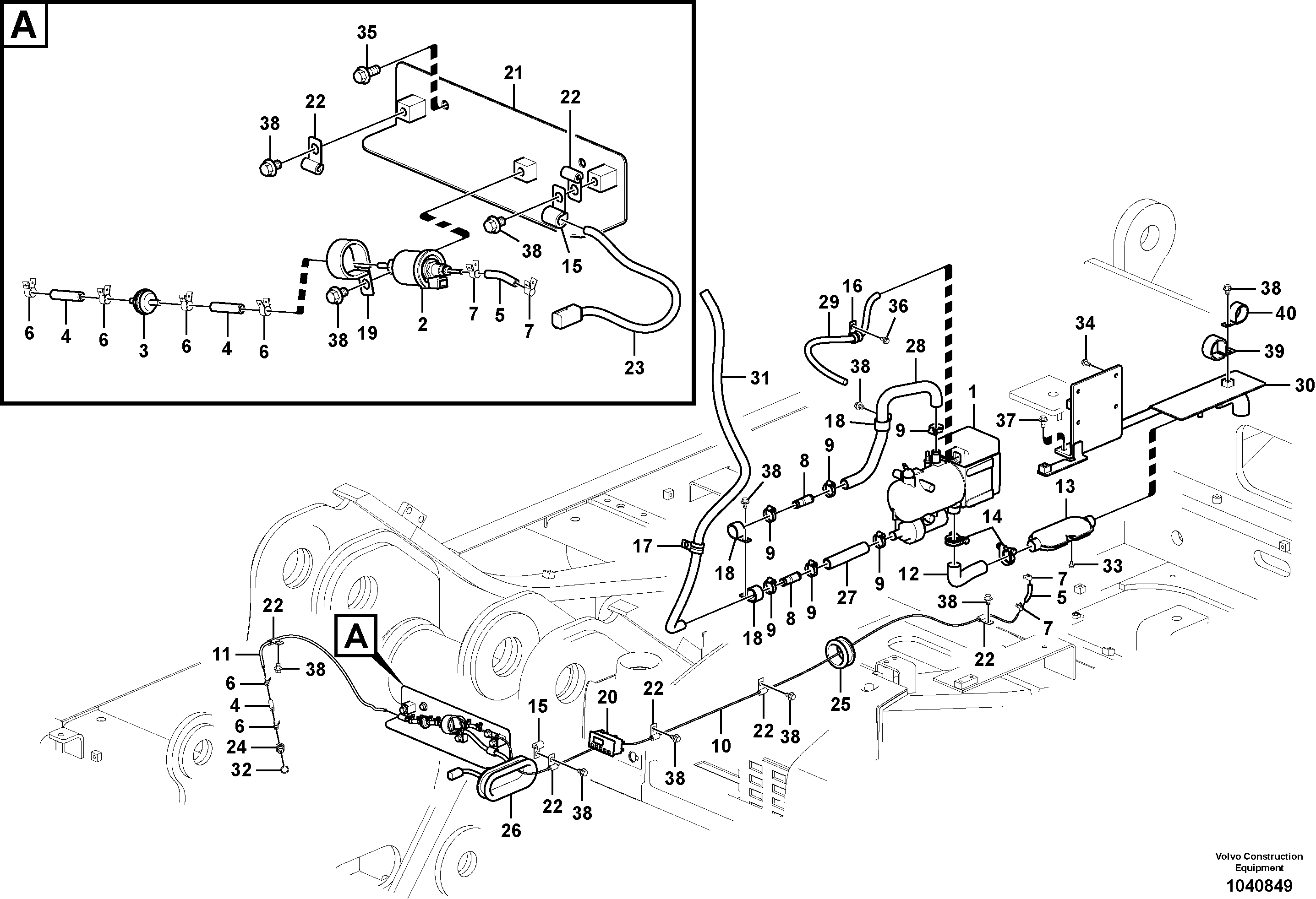 Схема запчастей Volvo EC460C - 66015 Auxiliary Heater EC460C S/N 115001-