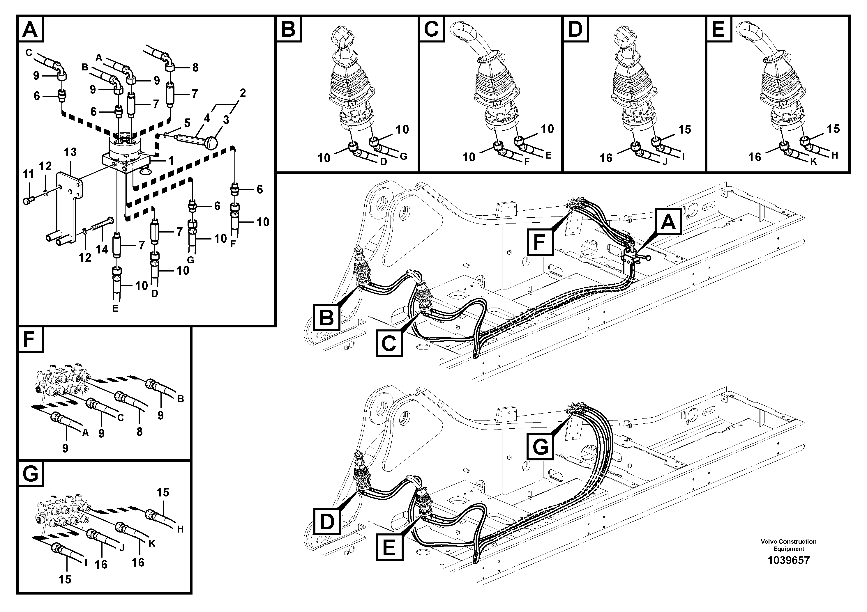 Схема запчастей Volvo EC460C - 34291 Servo system, changing lever function EC460C S/N 115001-