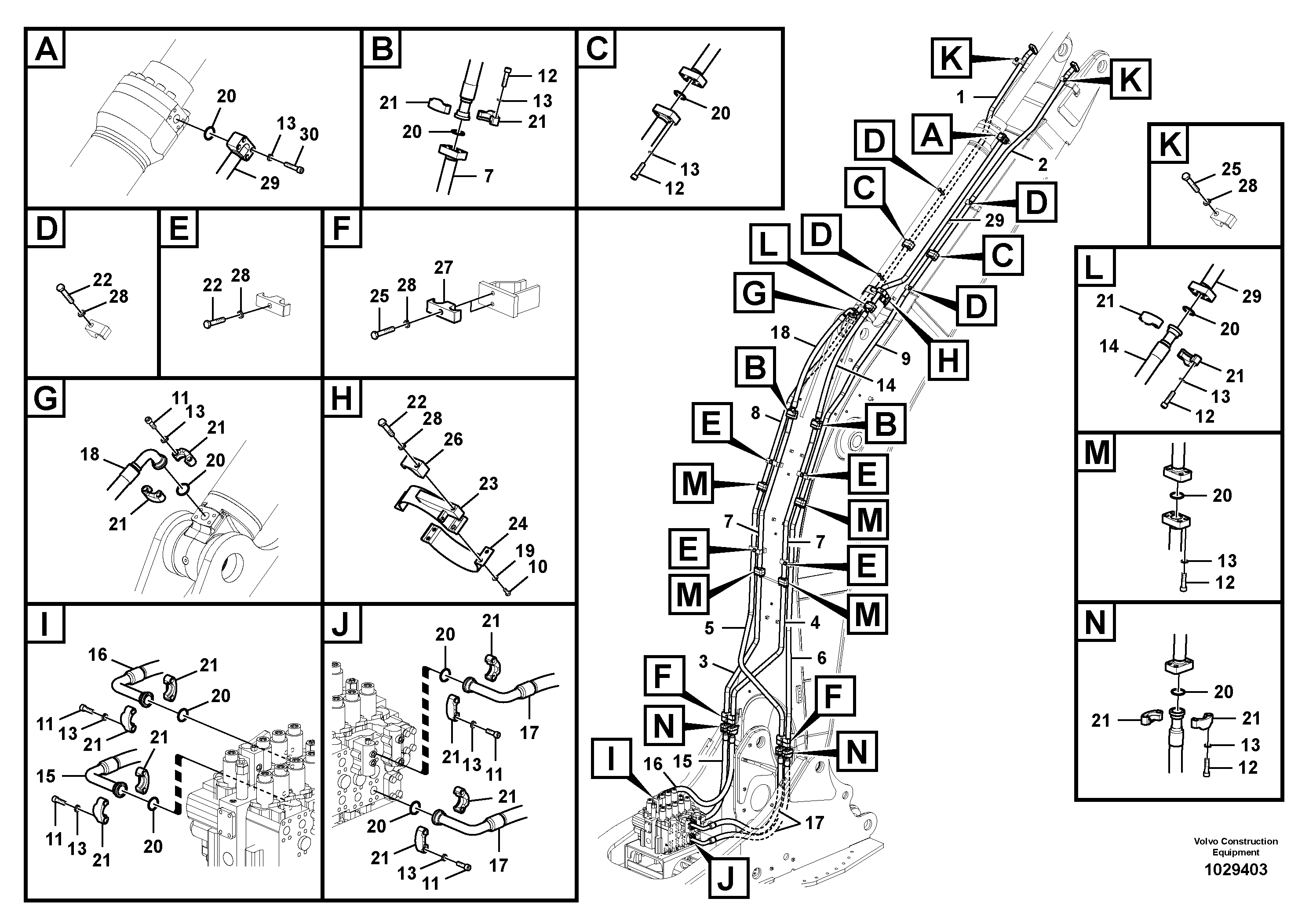 Схема запчастей Volvo EC460C - 15135 Working hydraulic, dipper arm cylinder on boom EC460C S/N 115001-