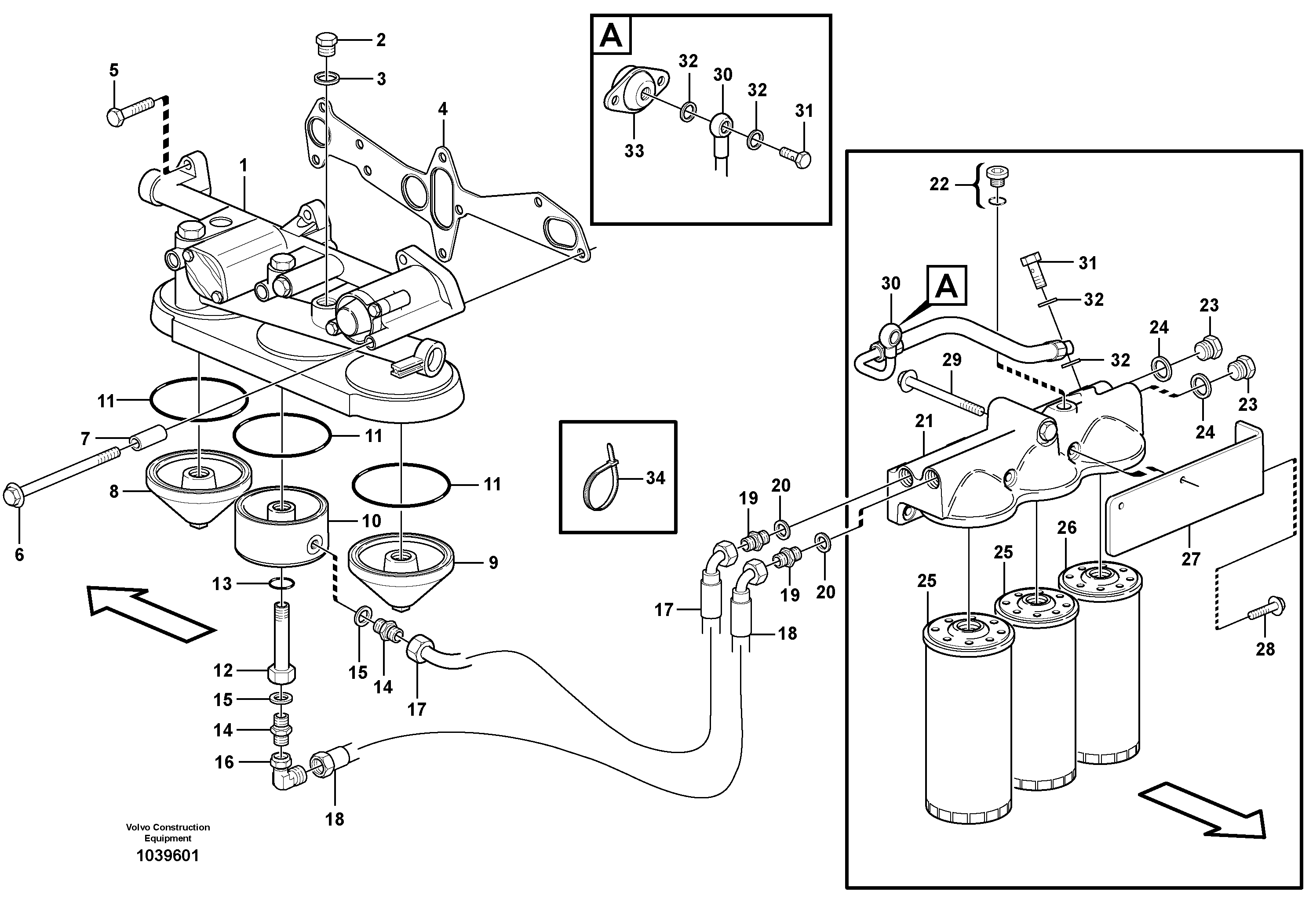 Схема запчастей Volvo EC460C - 51106 Oil filter with fitting parts EC460C S/N 115001-