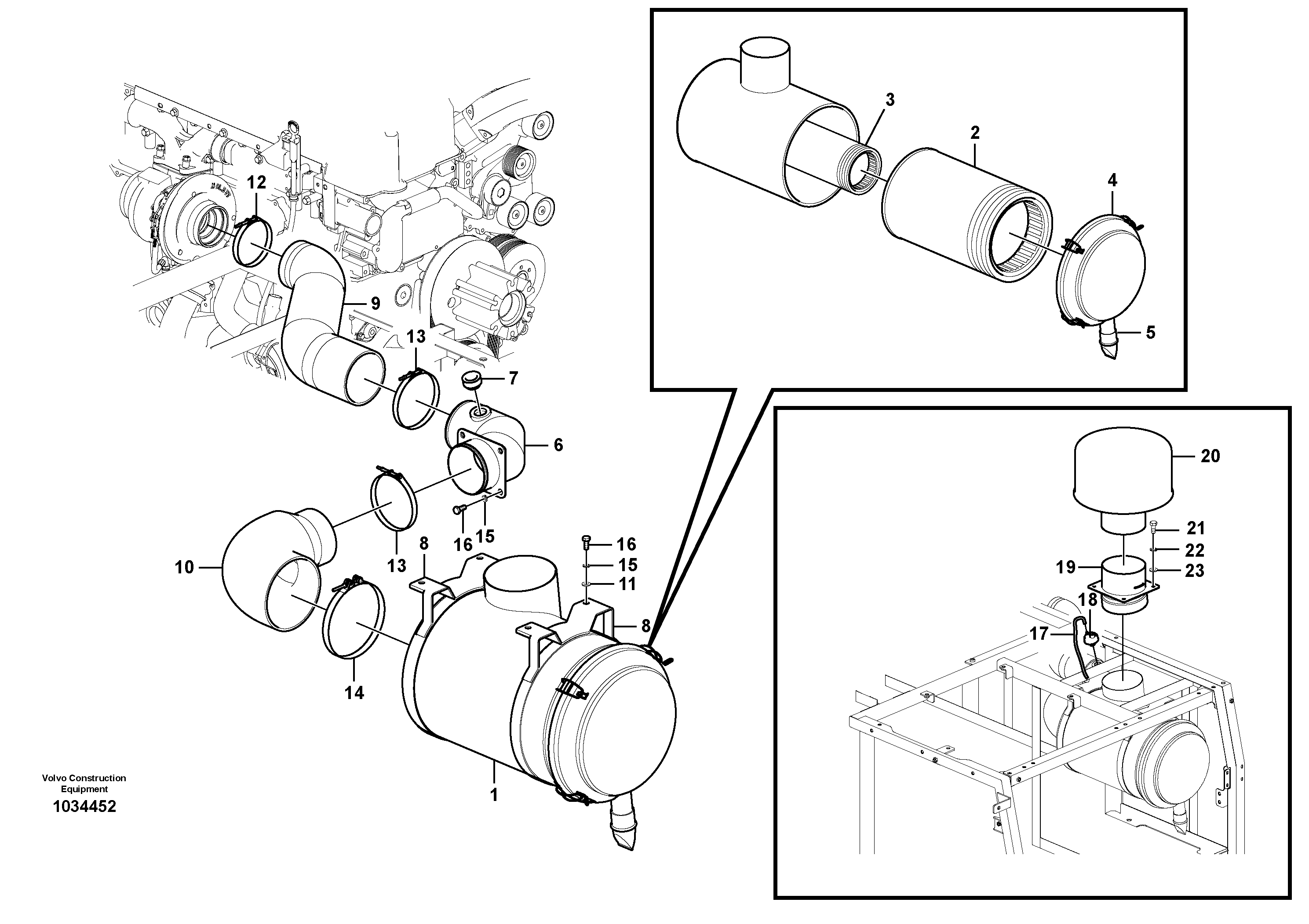Схема запчастей Volvo EC460C - 67280 Система впуска EC460C S/N 115001-