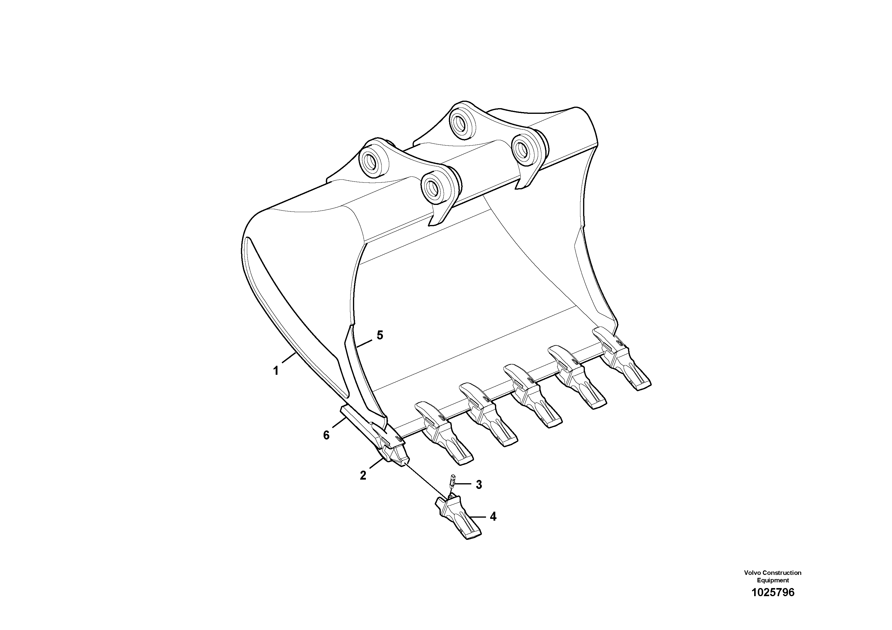 Схема запчастей Volvo EC460C - 53733 Ковш ATTACHMENTS ATTACHMENTS EXCAVATORS BUCKETS&HAMMERS, GEN. B/C