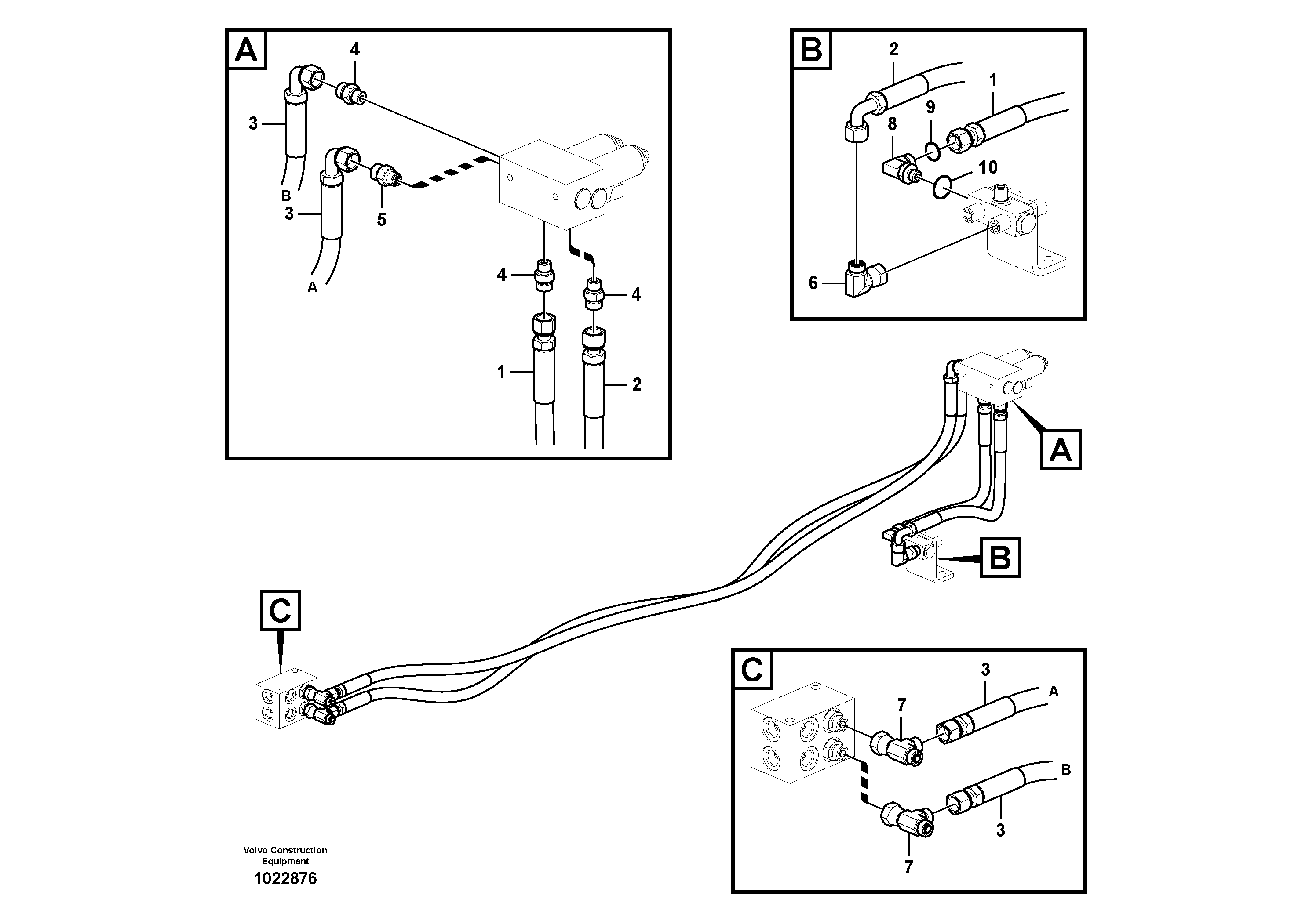Схема запчастей Volvo EC460C - 77805 Servo system, hammer and shear EC460C