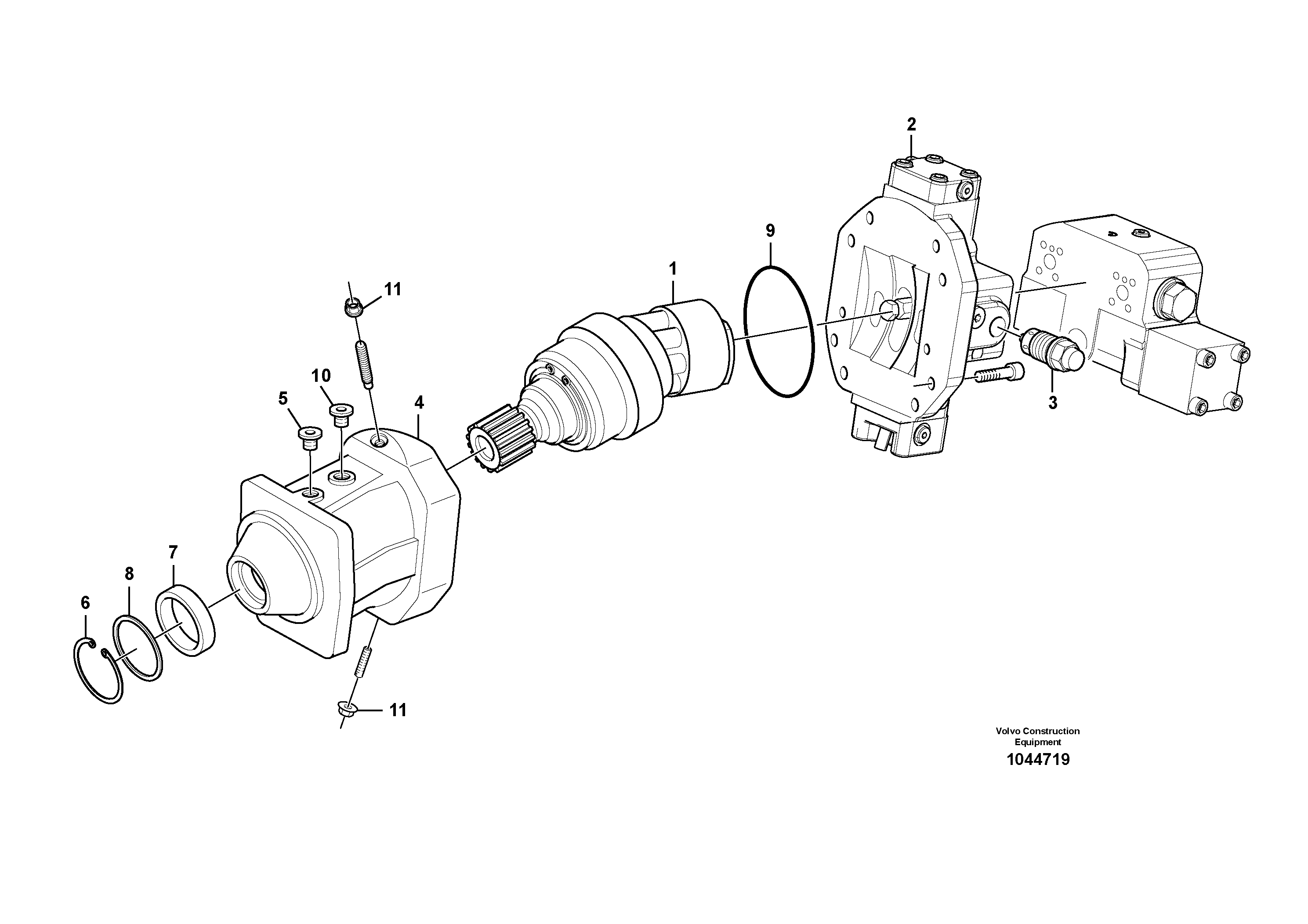 Схема запчастей Volvo EW140C - 32892 Гидромотор хода EW140C