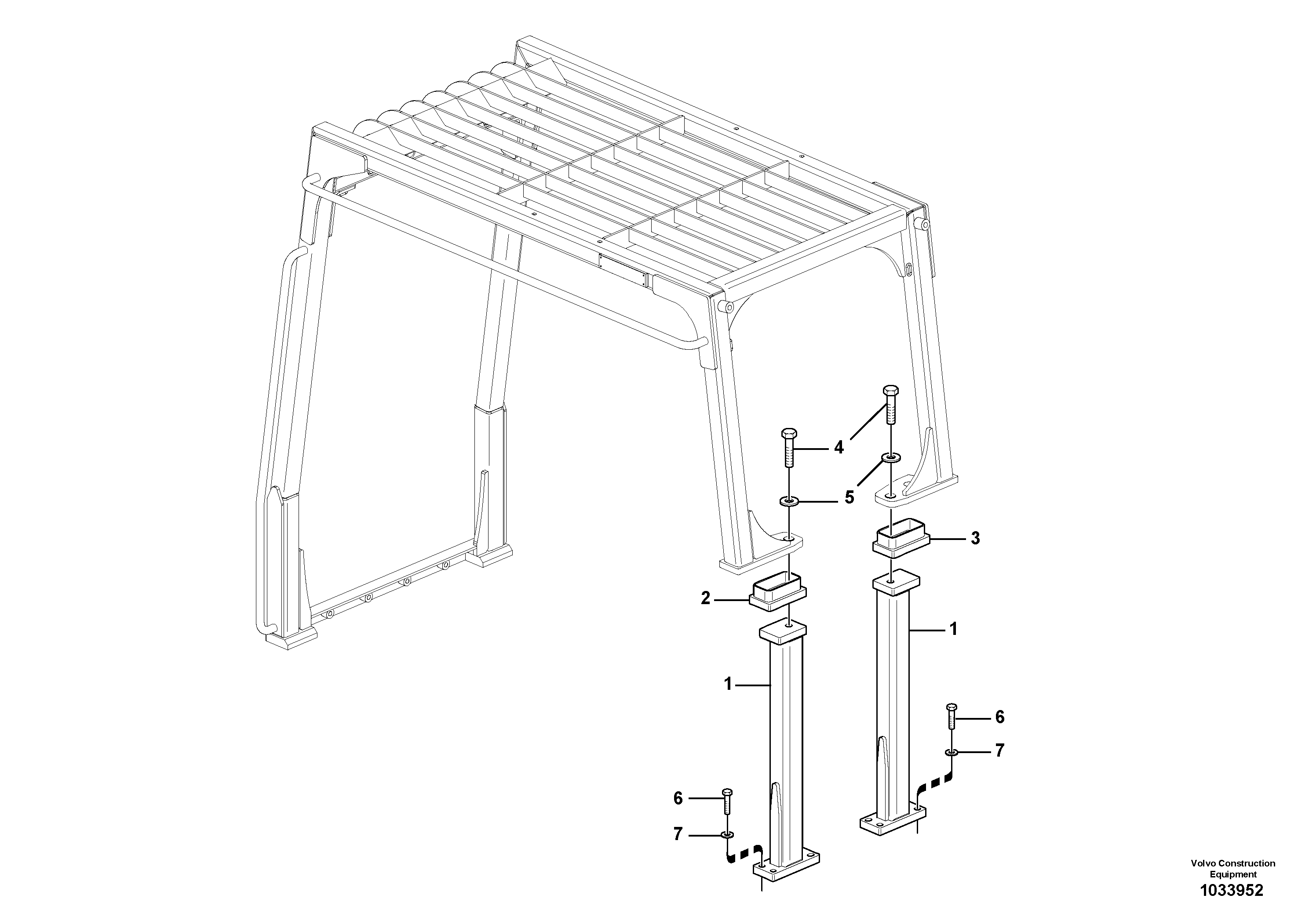 Схема запчастей Volvo EW140C - 47003 Protection over drivers cab EW140C