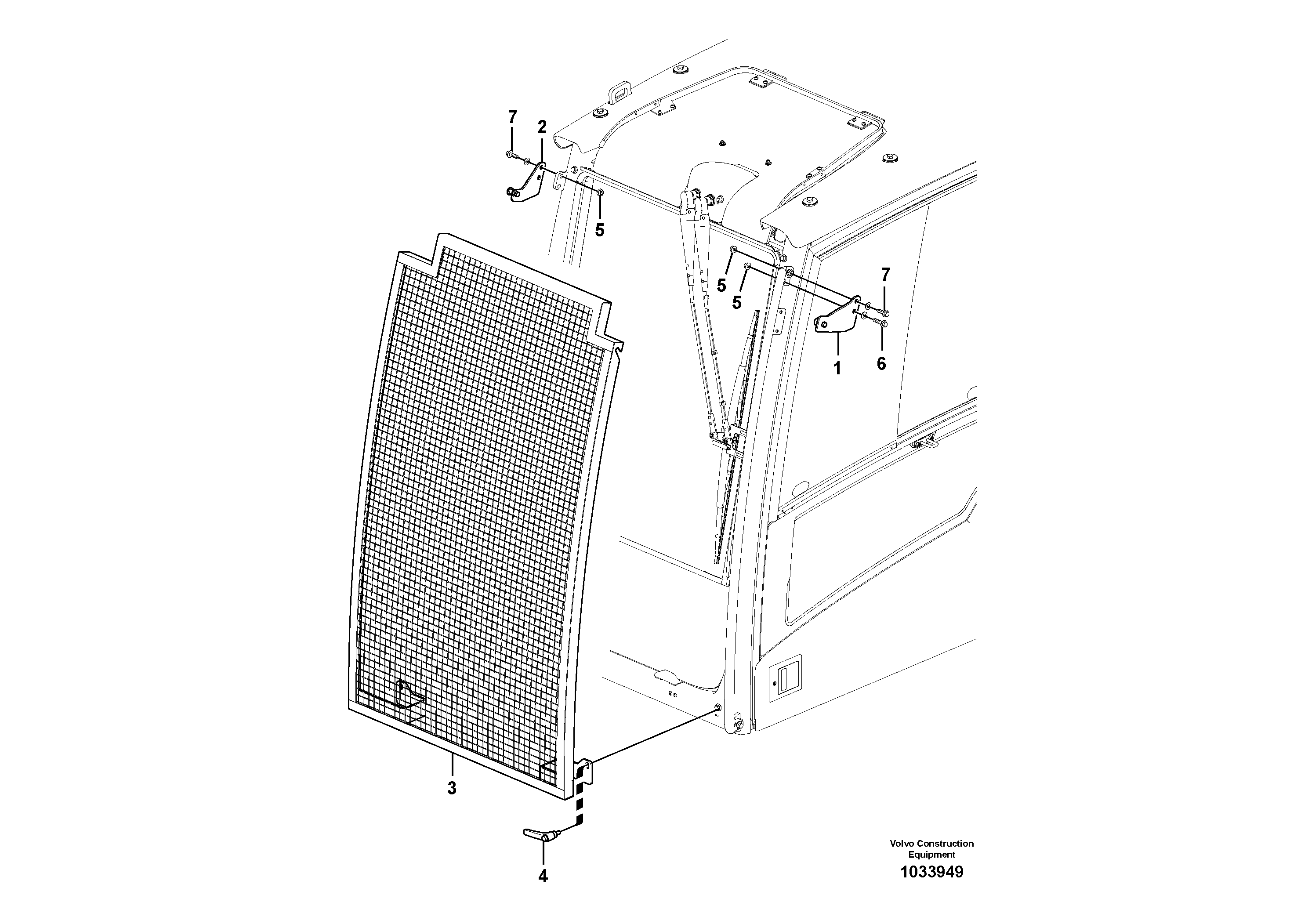 Схема запчастей Volvo EW140C - 50790 Windshield protection EW140C