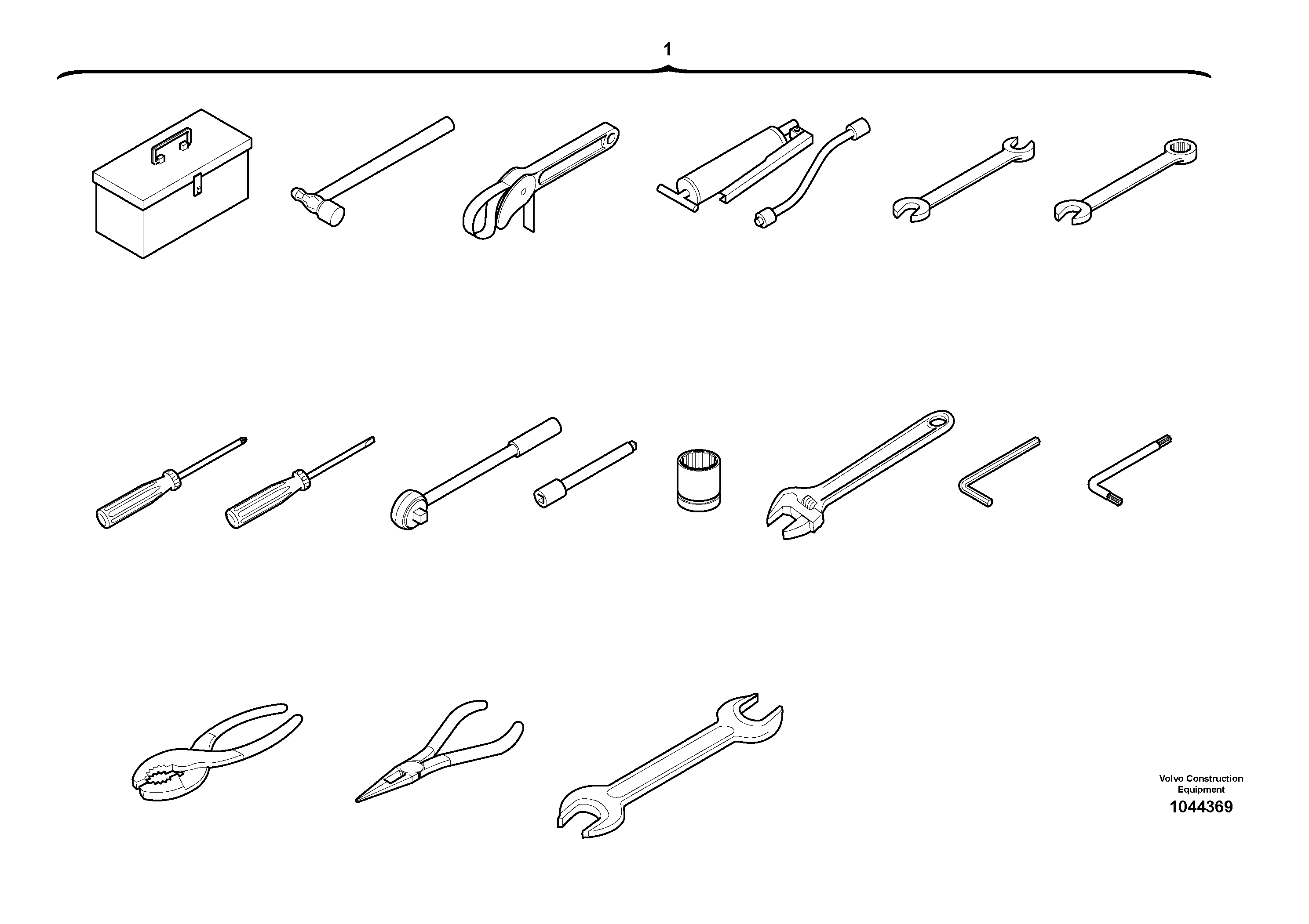 Схема запчастей Volvo EW140C - 40013 Набор инструментов EW140C