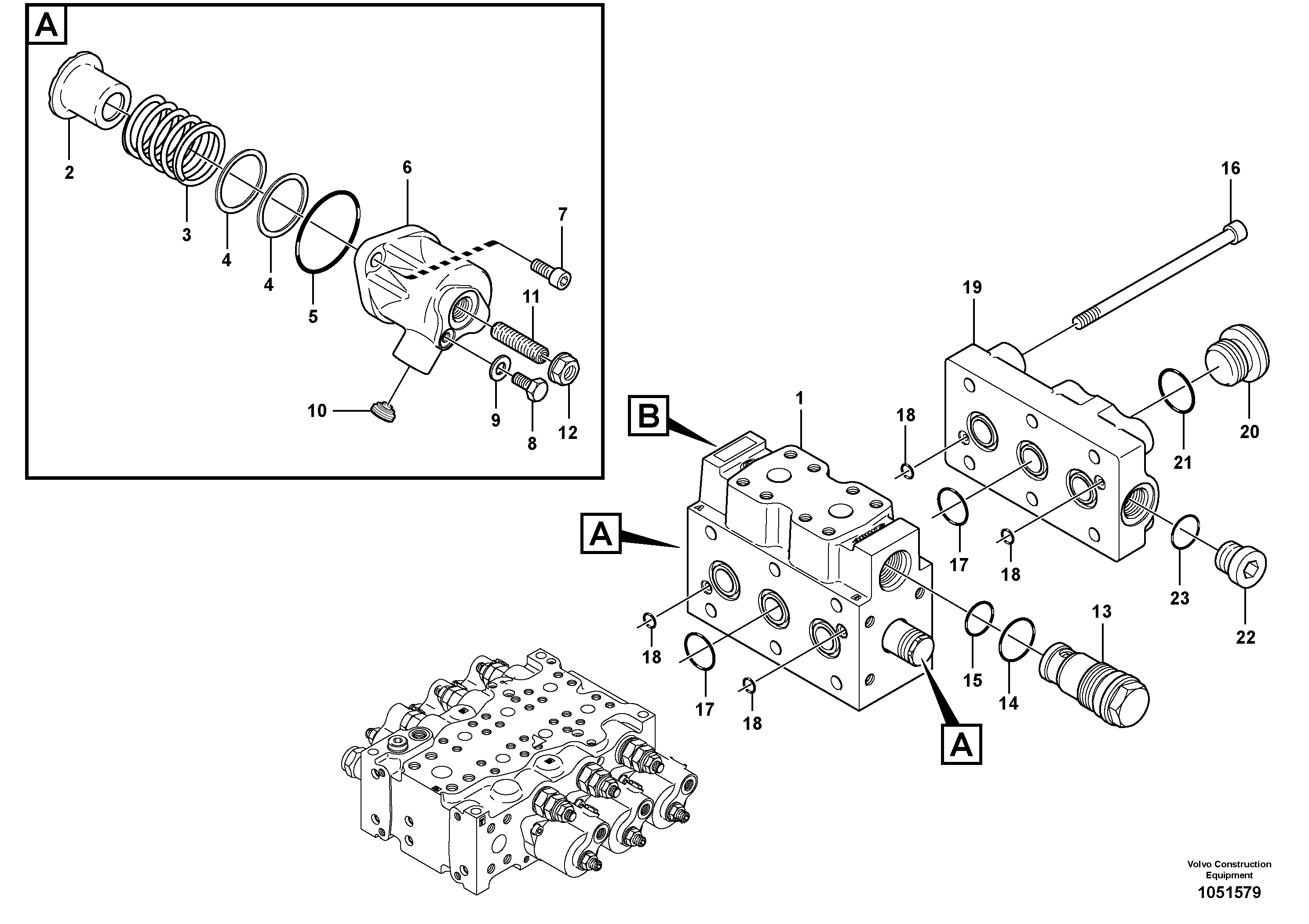 Схема запчастей Volvo EW140C - 52946 Control valve, transport EW140C