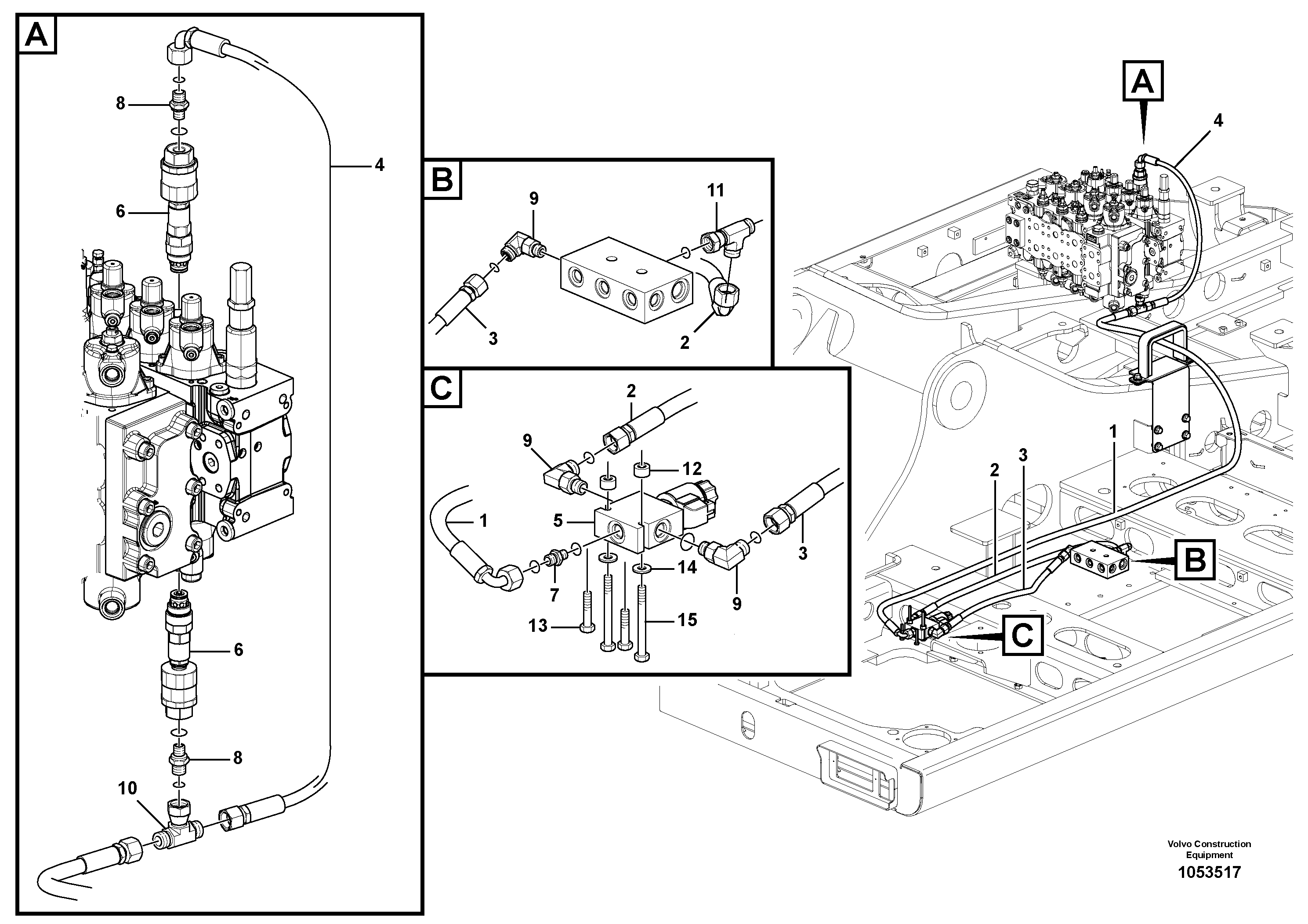 Схема запчастей Volvo EW140C - 50517 Servo System Pressure Control EW140C
