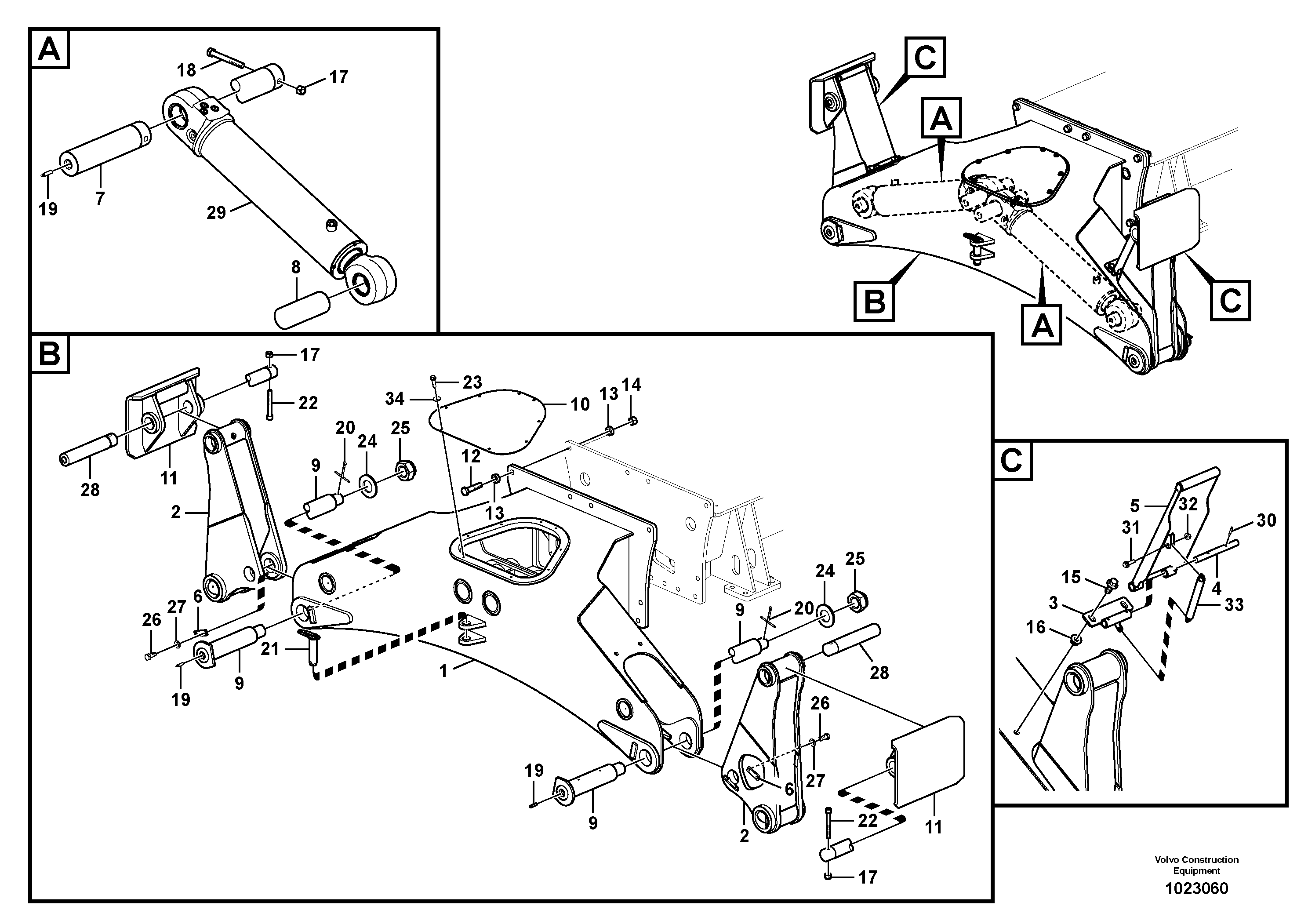 Схема запчастей Volvo EW140C - 86660 Outrigger with flexible plates EW140C