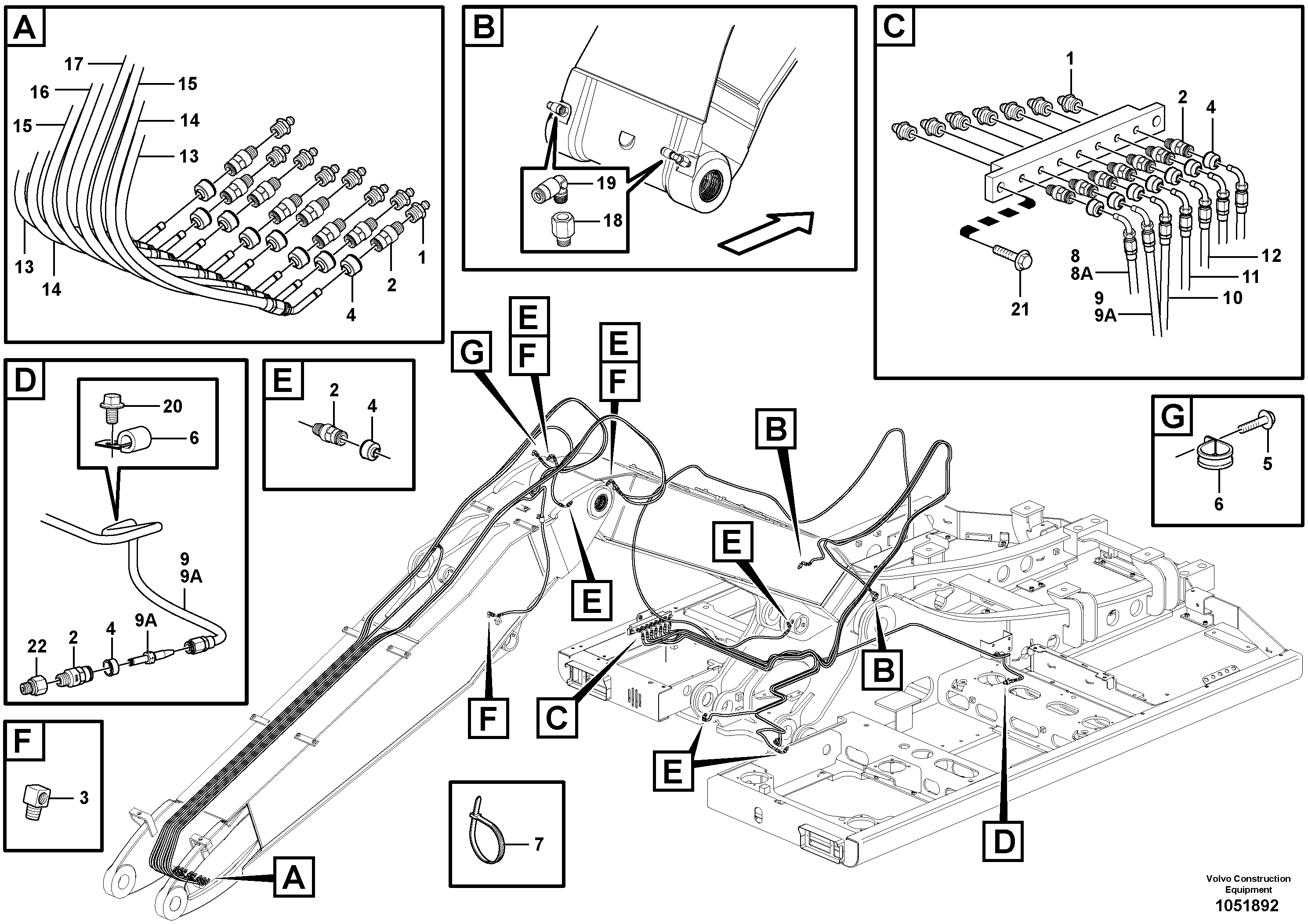 Схема запчастей Volvo EW140C - 57983 Grease Piping EW140C