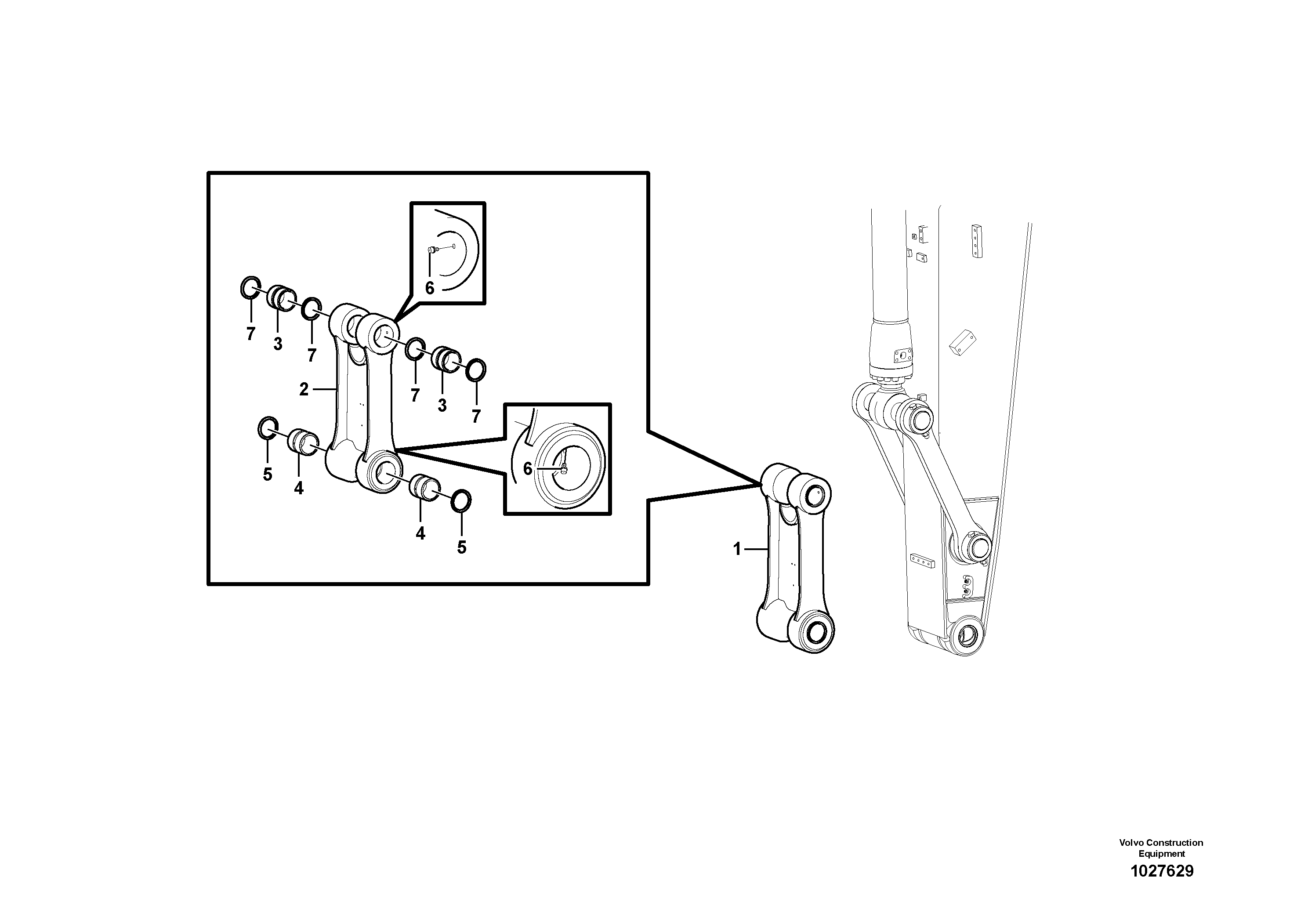 Схема запчастей Volvo EW140C - 16994 Links to connecting rod EW140C