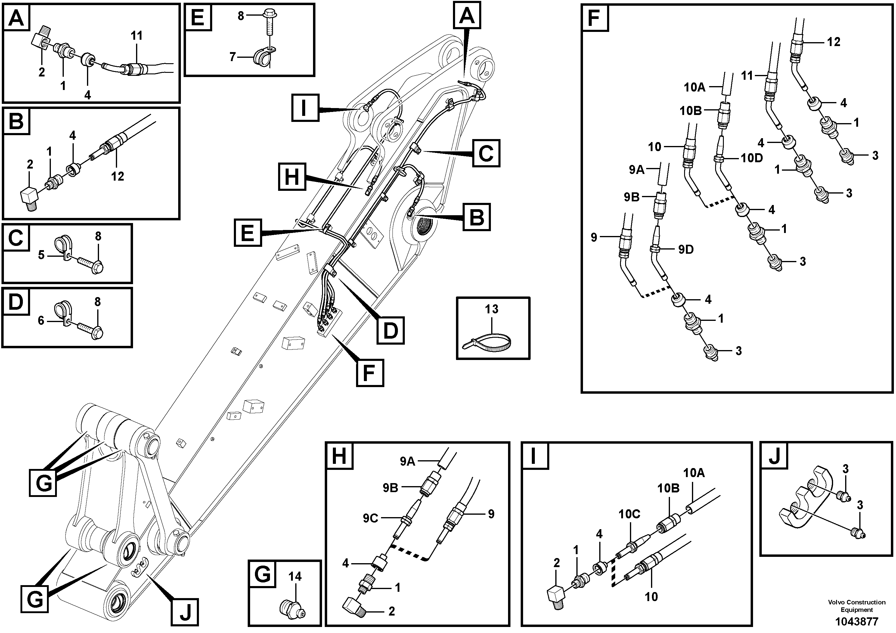 Схема запчастей Volvo EW140C - 44981 Grease Piping EW140C