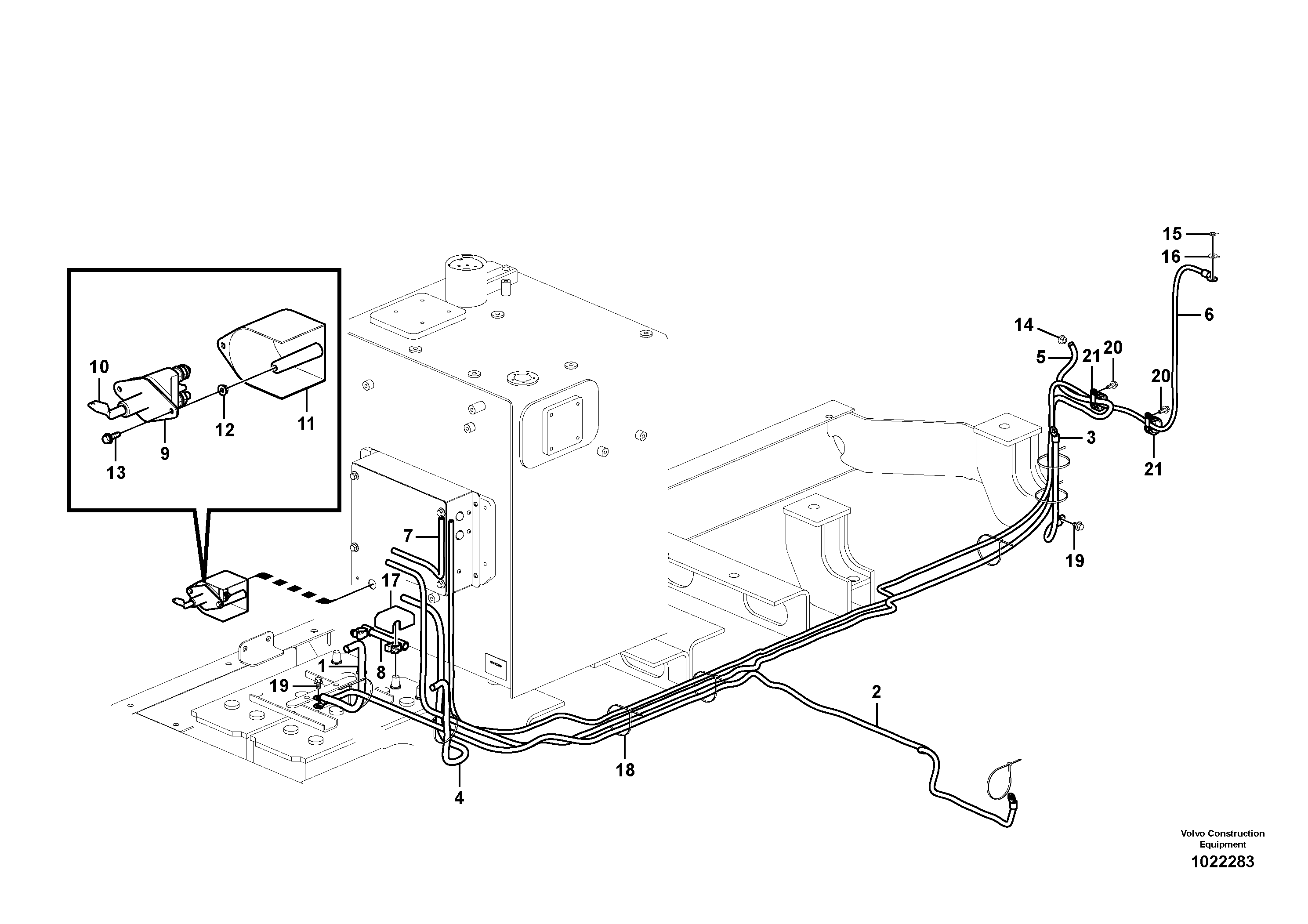 Схема запчастей Volvo EW140C - 96667 Cables, battery EW140C