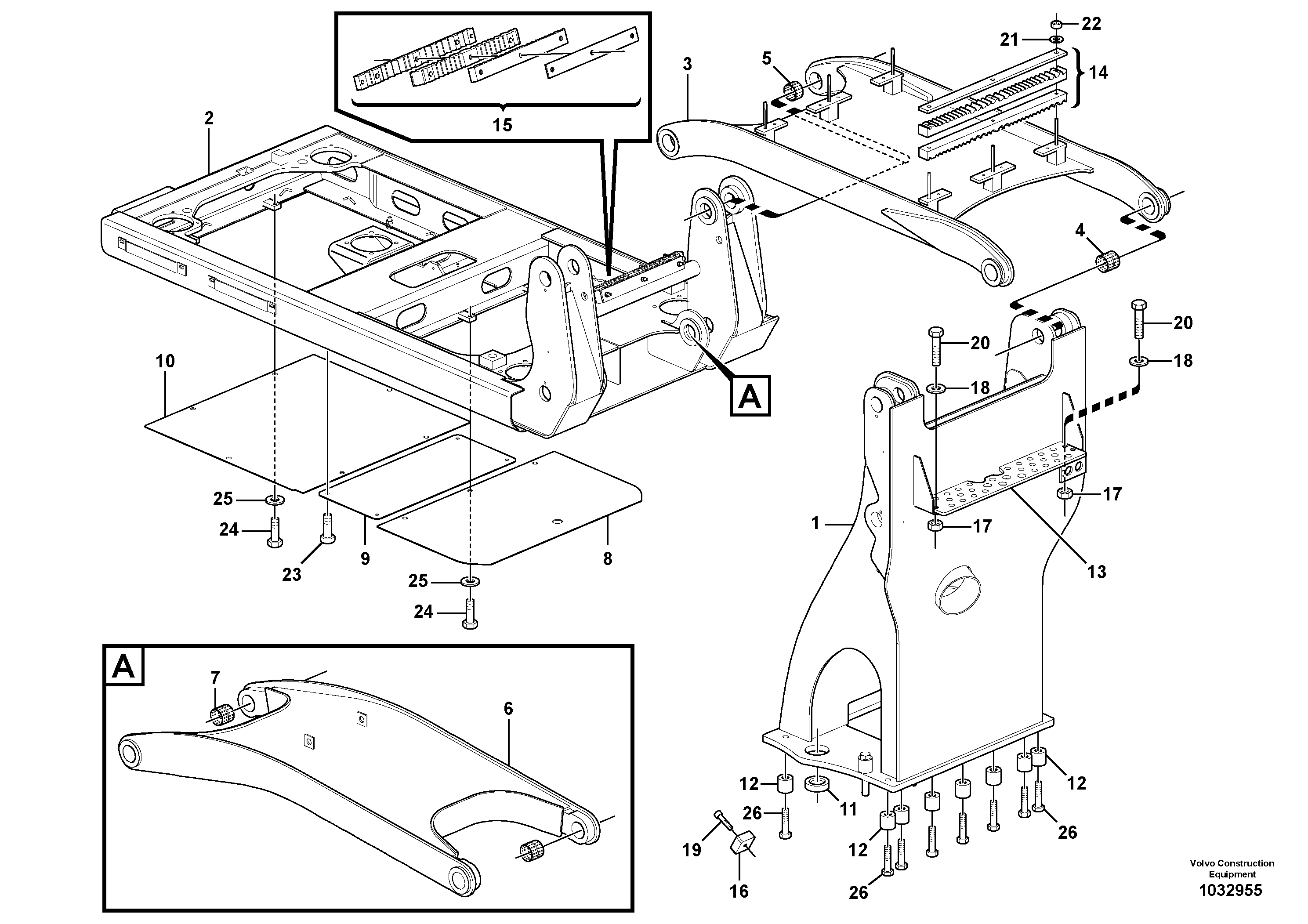 Схема запчастей Volvo EW160C - 93875 Lifting Device, Elevating Cab EW160C