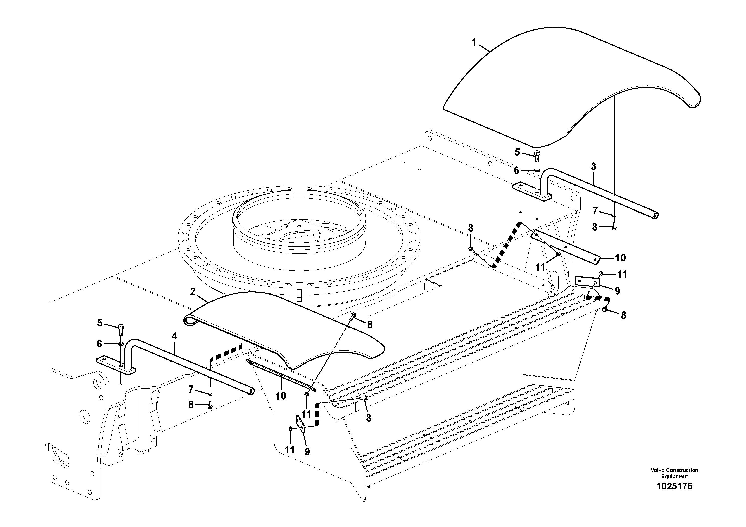 Схема запчастей Volvo EW160C - 105676 Mud guards EW160C