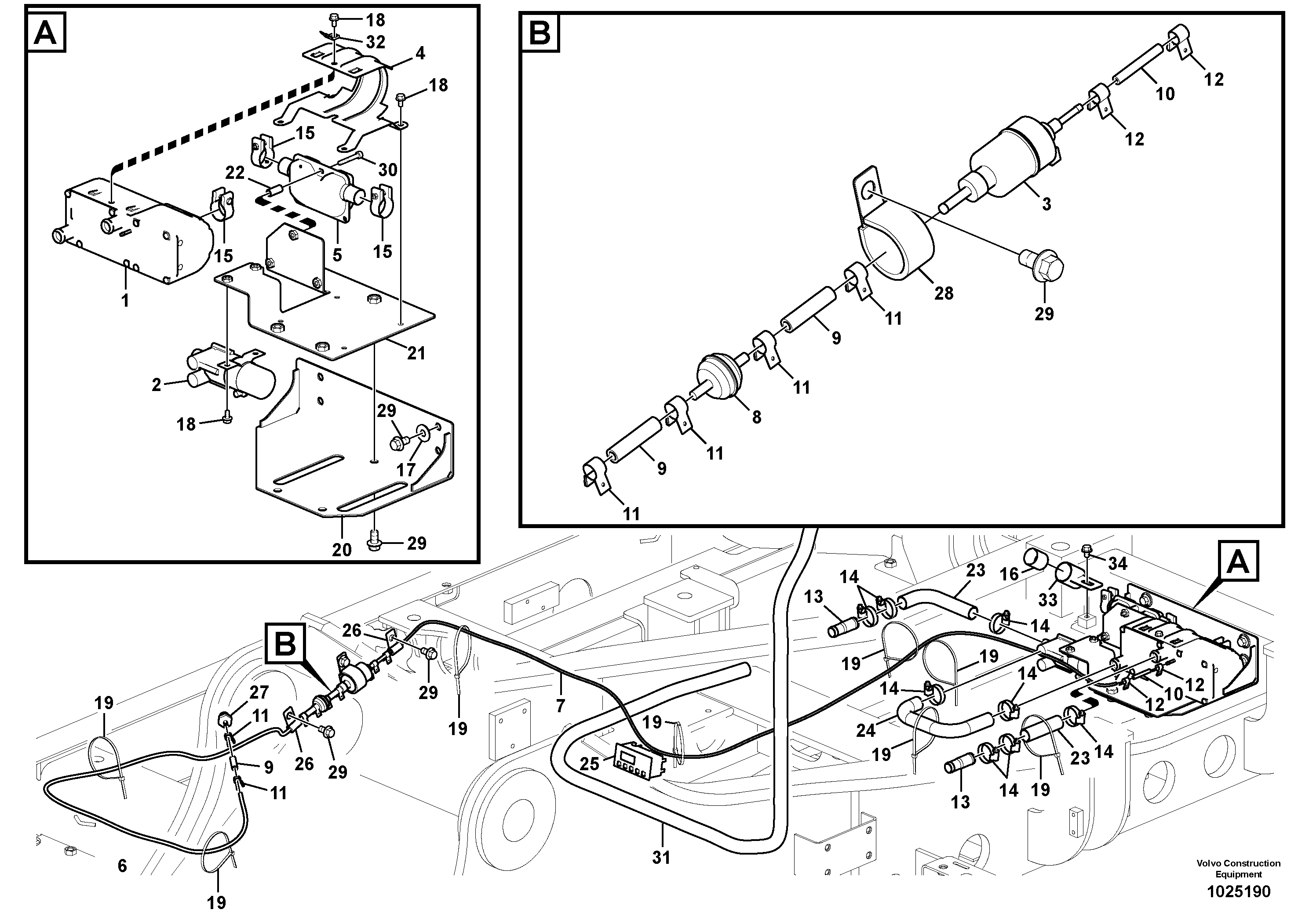 Схема запчастей Volvo EW160C - 82896 Auxiliary Heater EW160C