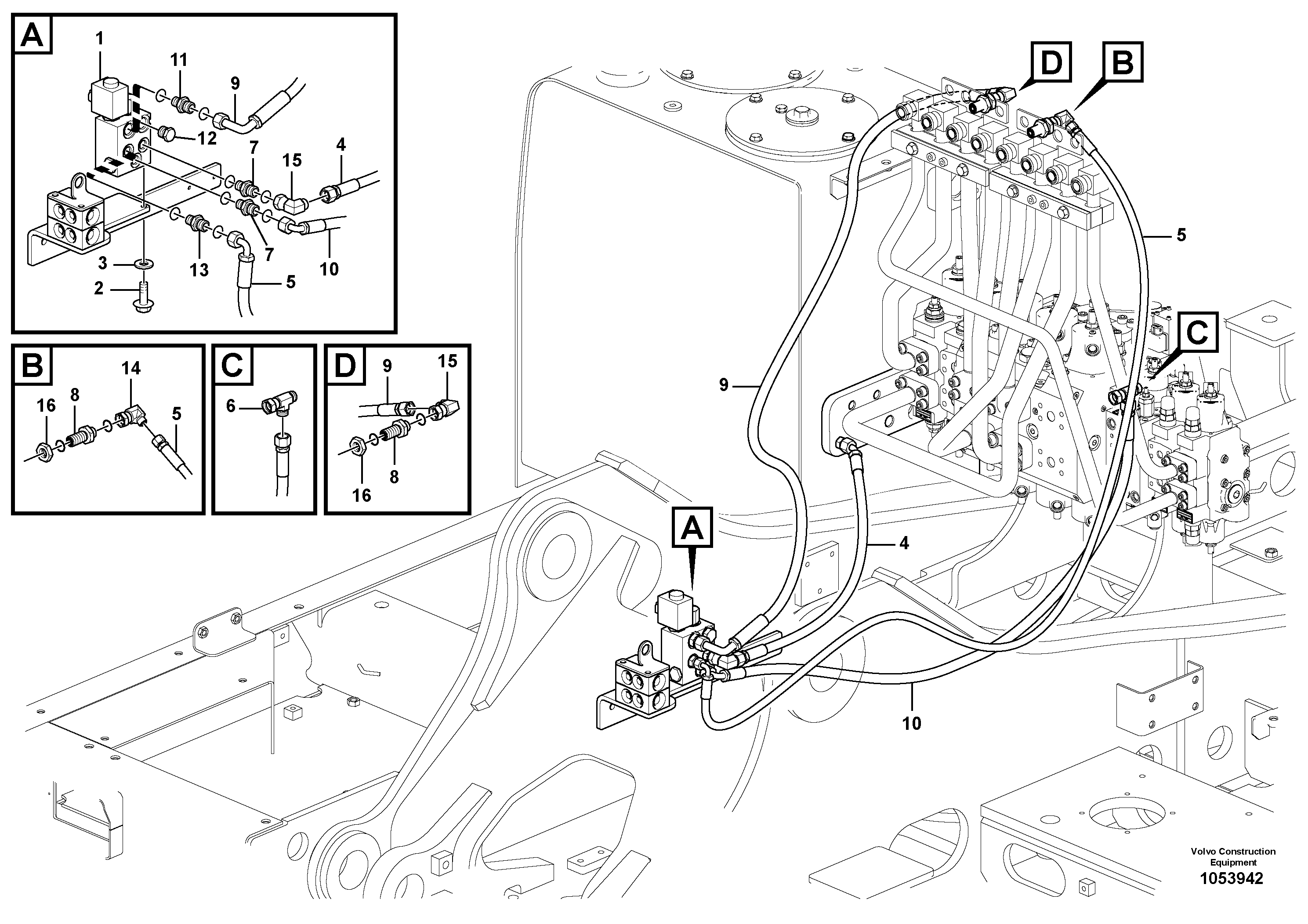 Схема запчастей Volvo EW160C - 84069 Hydraulic valve EW160C