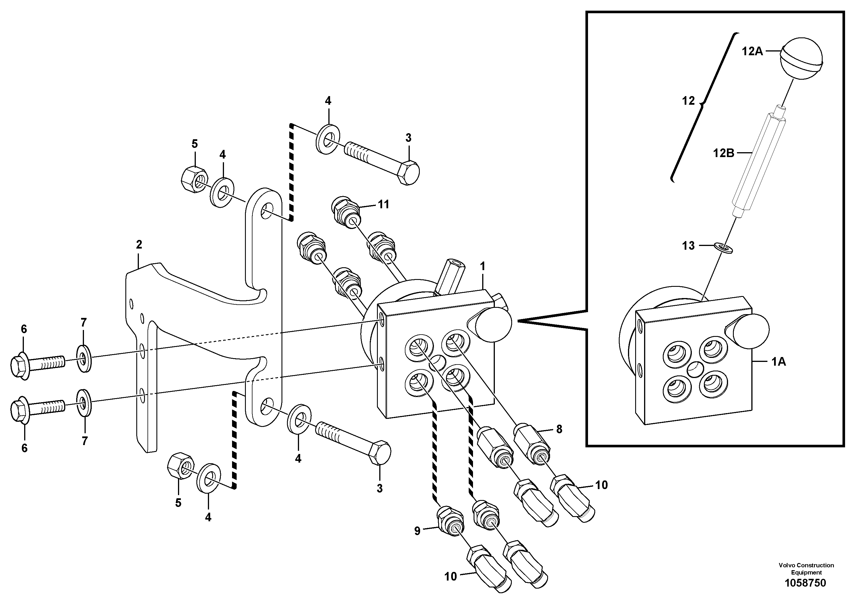 Схема запчастей Volvo EW160C - 104199 Клапан регулирующий (распределительный) EW160C