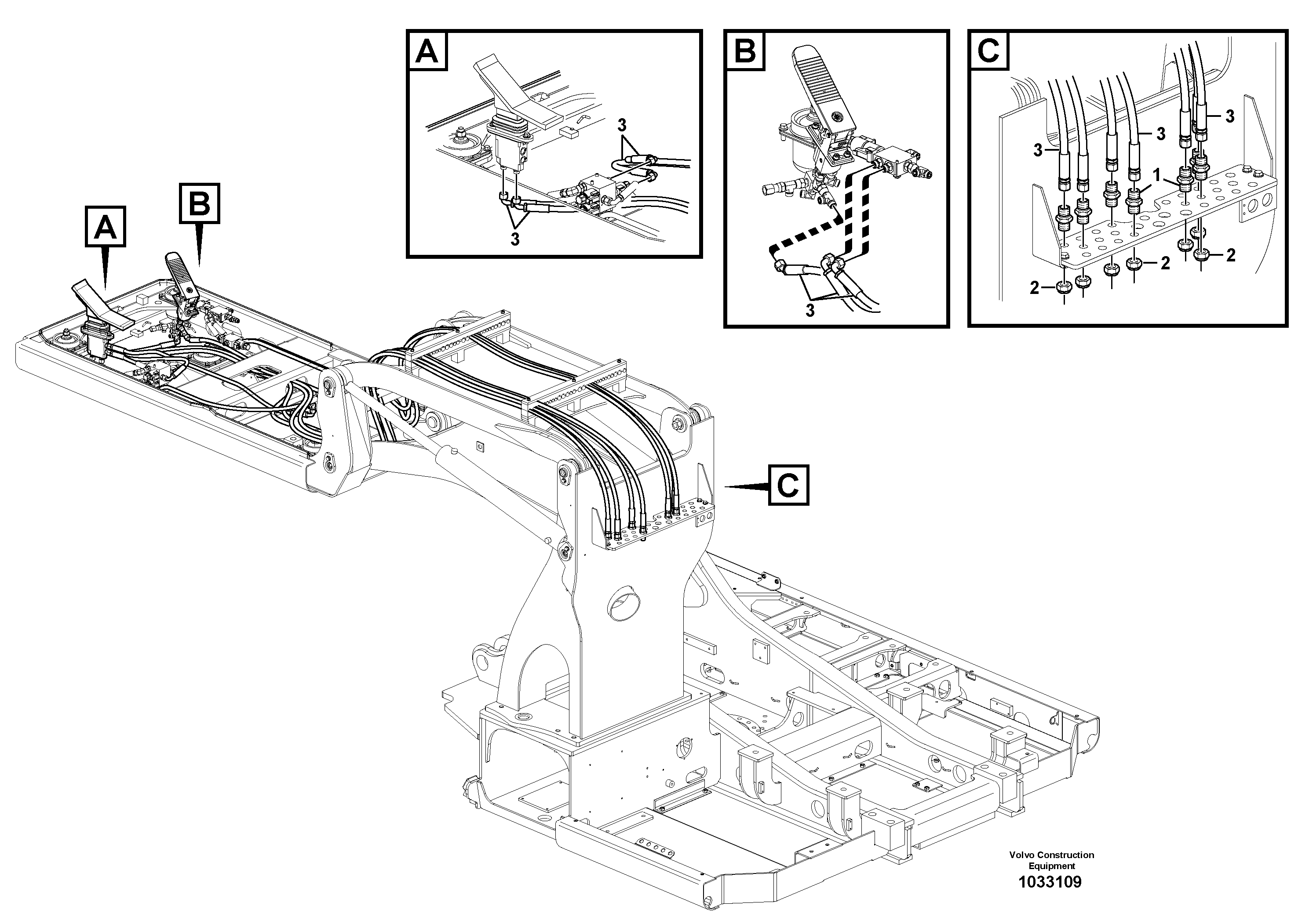 Схема запчастей Volvo EW160C - 78011 Servo system, elevating cab, pedal EW160C