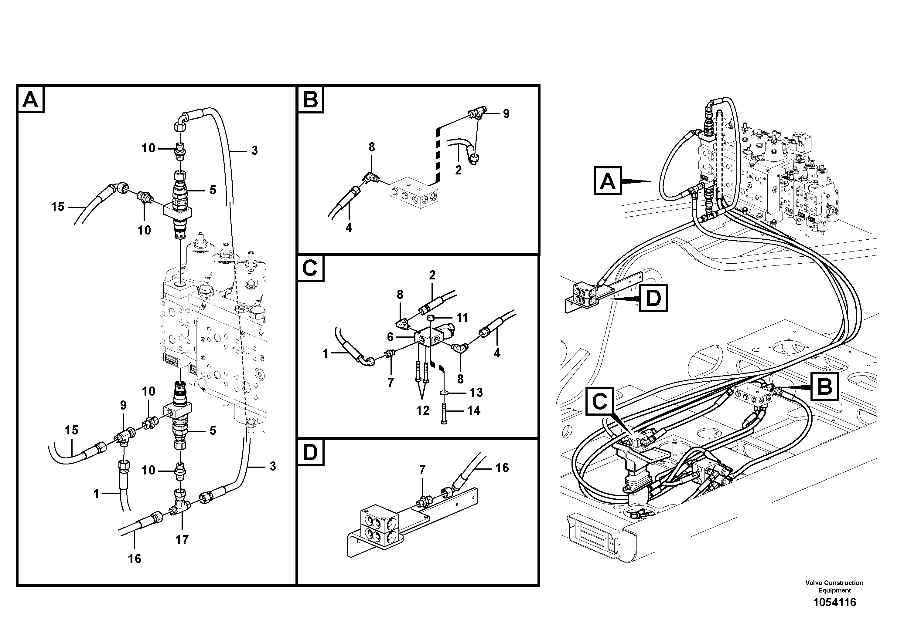 Схема запчастей Volvo EW160C - 88002 Servo System Pressure Control EW160C