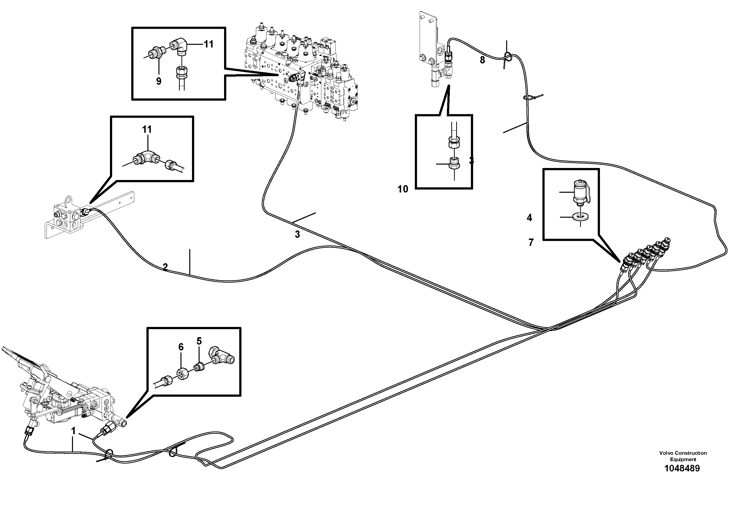 Схема запчастей Volvo EW160C - 88409 Servo hydraulics, Testing sleeve EW160C