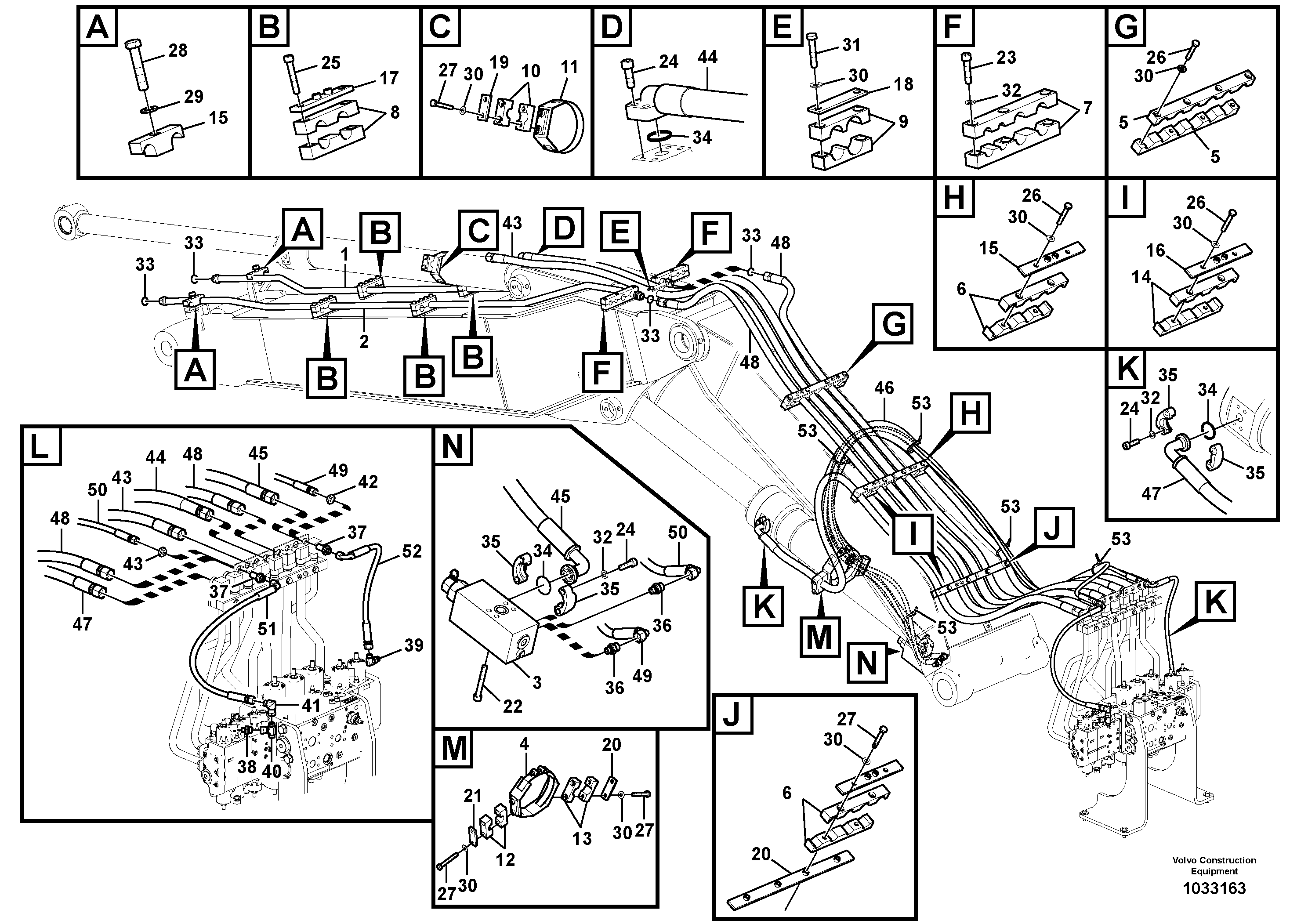 Схема запчастей Volvo EW160C - 85747 Working hydraulic, dipper arm cylinder on adjustable boom EW160C