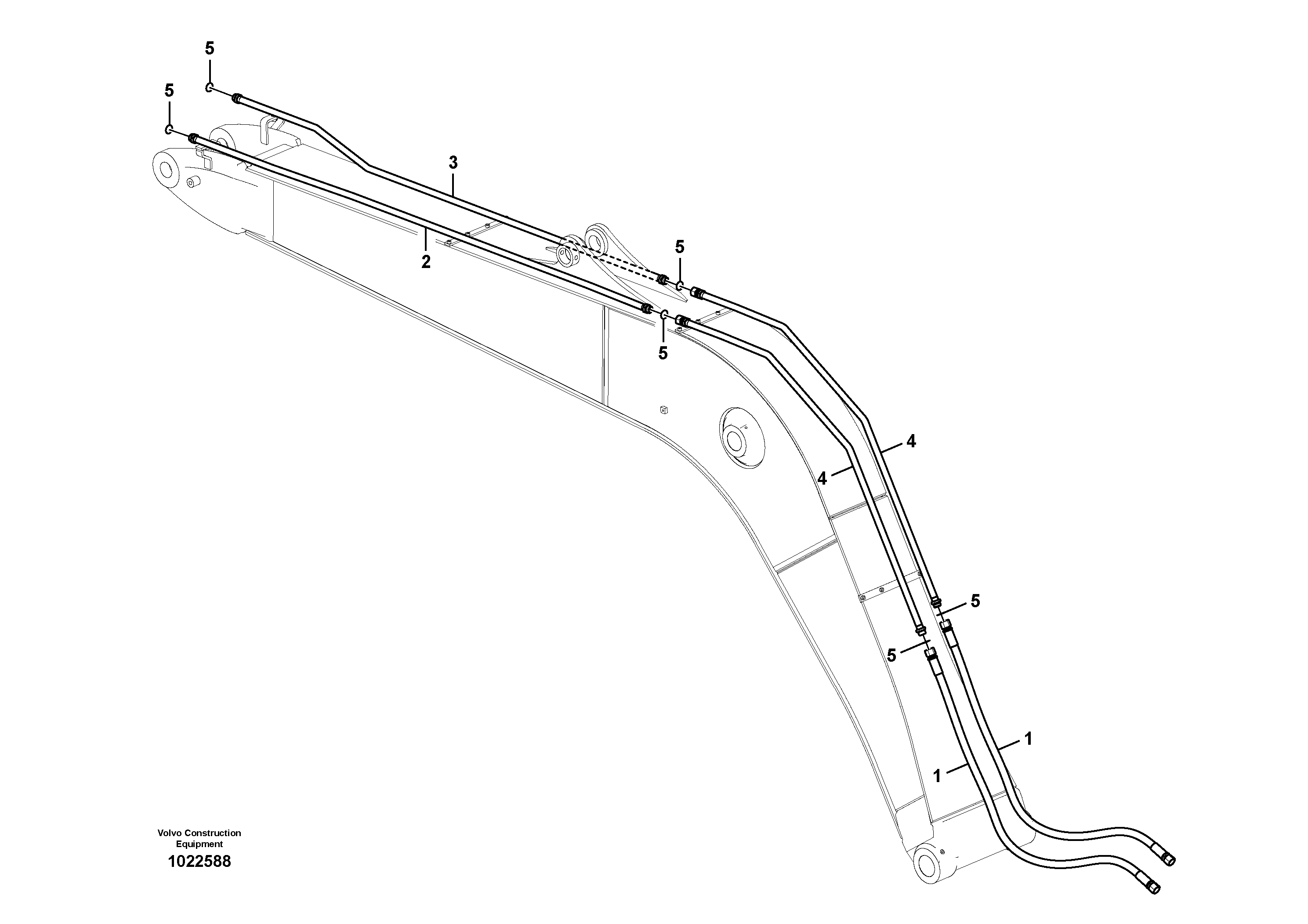 Схема запчастей Volvo EW160C - 86736 Working hydraulic, dipper arm cylinder on boom EW160C
