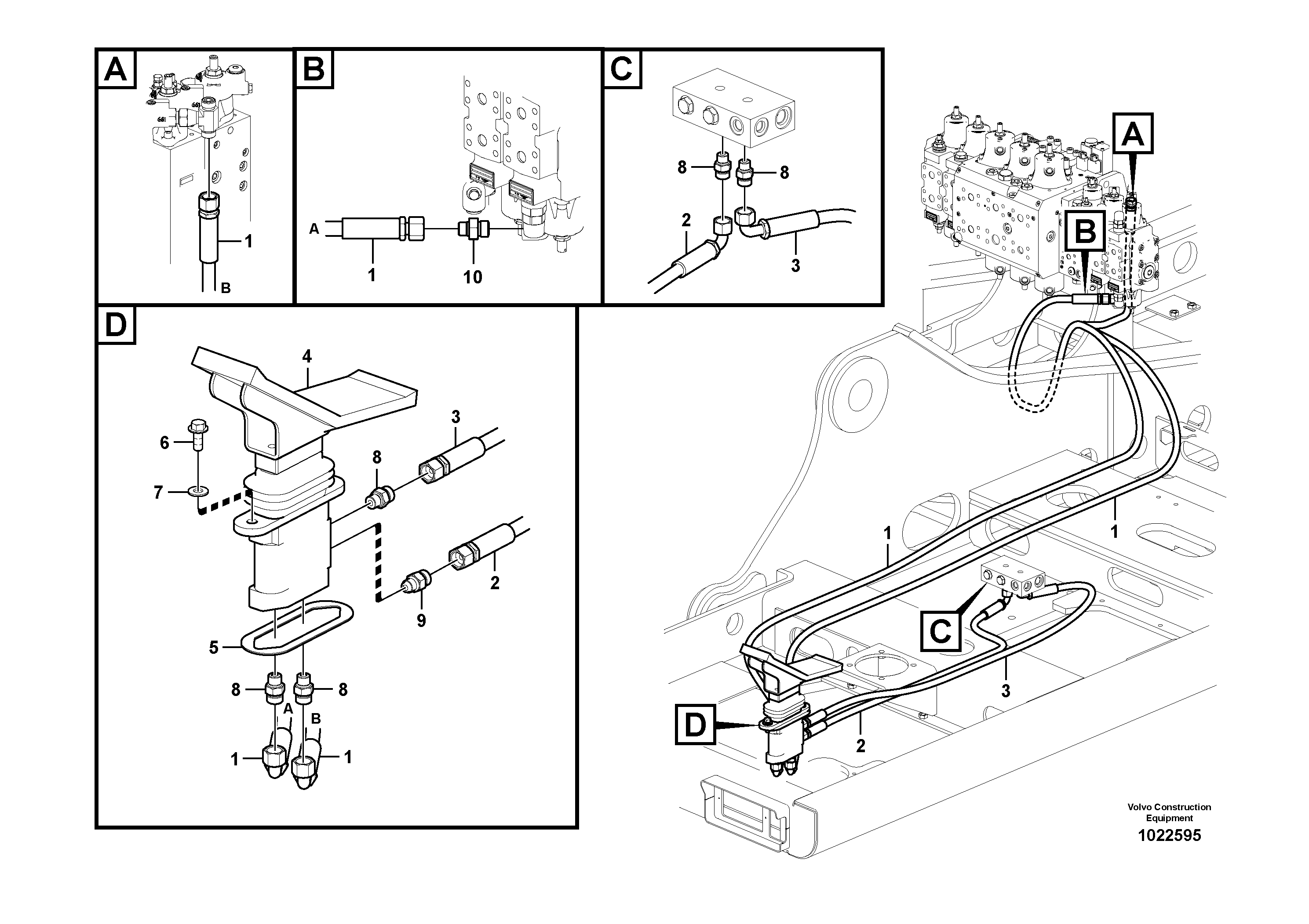 Схема запчастей Volvo EW160C - 90746 Working hydraulic, 2nd boom cylinder on adjustable boom EW160C
