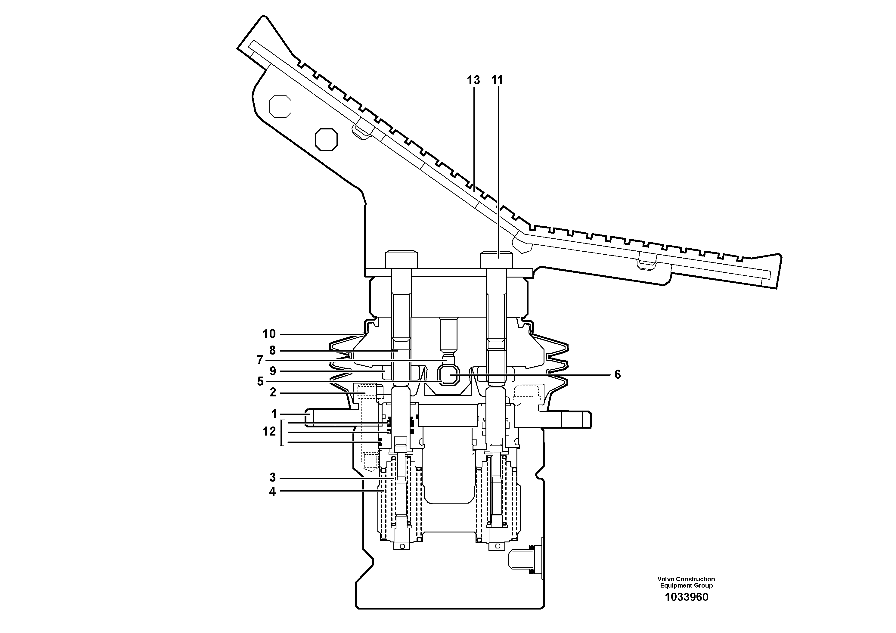 Схема запчастей Volvo EW160C - 90837 Pedal valve EW160C