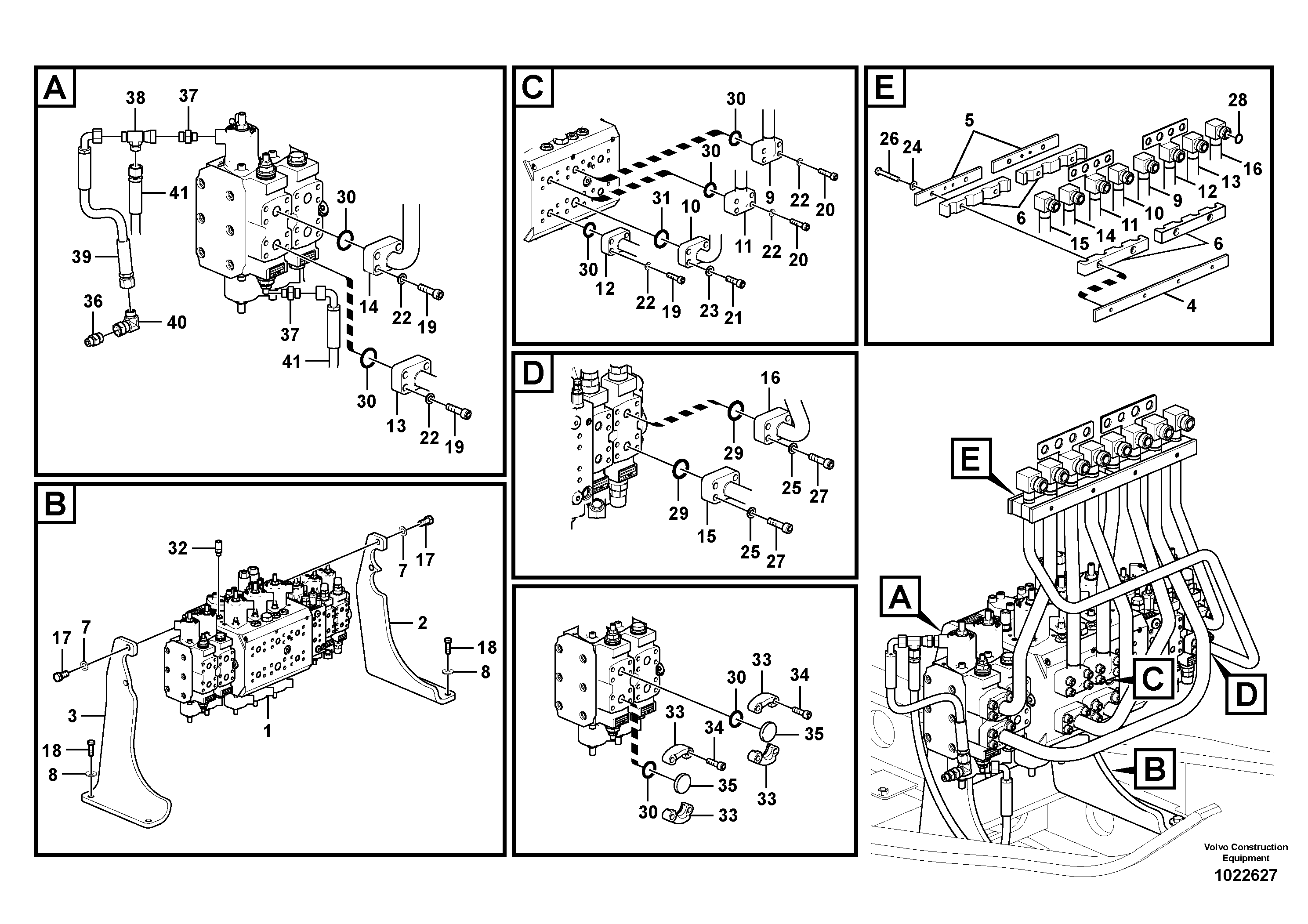 Схема запчастей Volvo EW160C - 99802 Working hydraulic, hammer and shear for upper EW160C