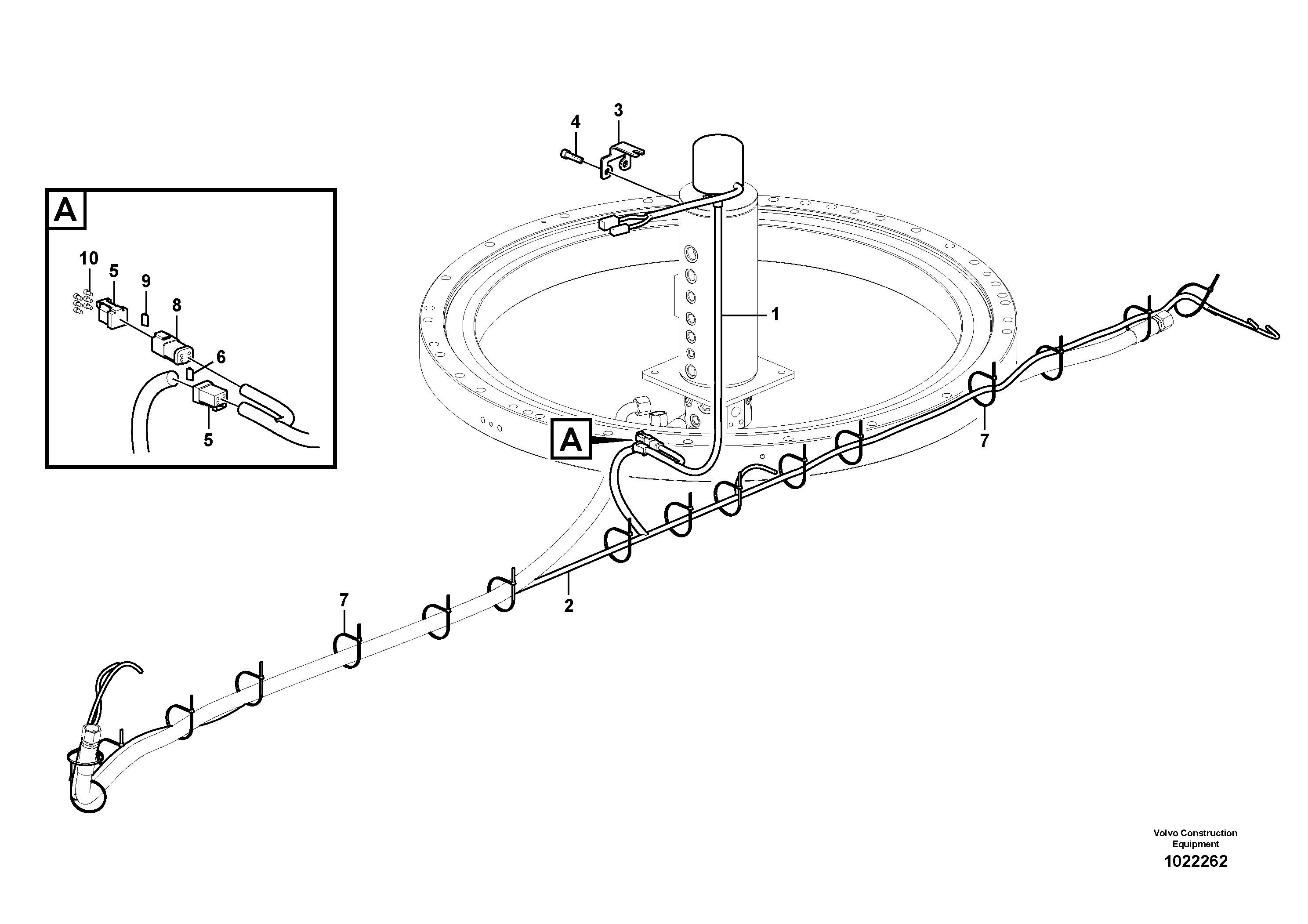 Схема запчастей Volvo EW160C - 83158 Center passage EW160C