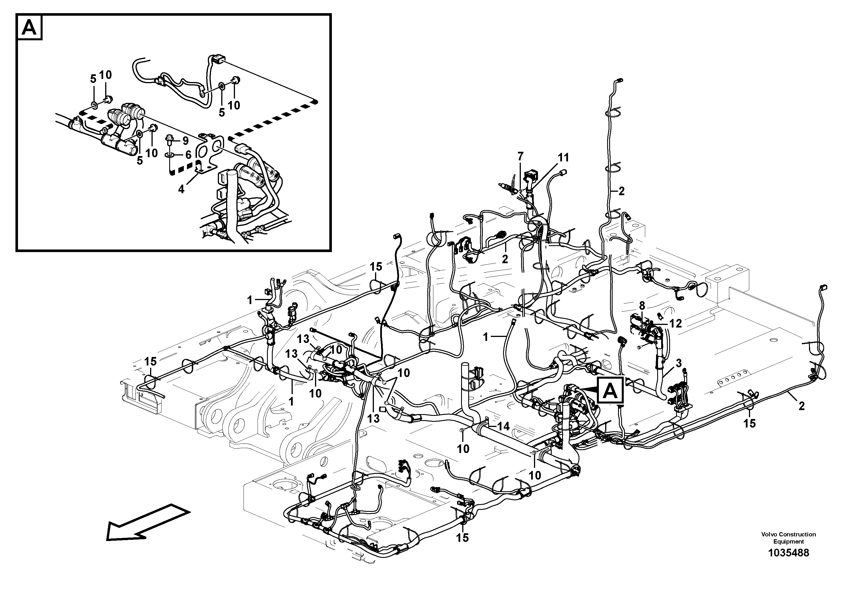 Схема запчастей Volvo EW160C - 96774 Cable and wire harness, main EW160C