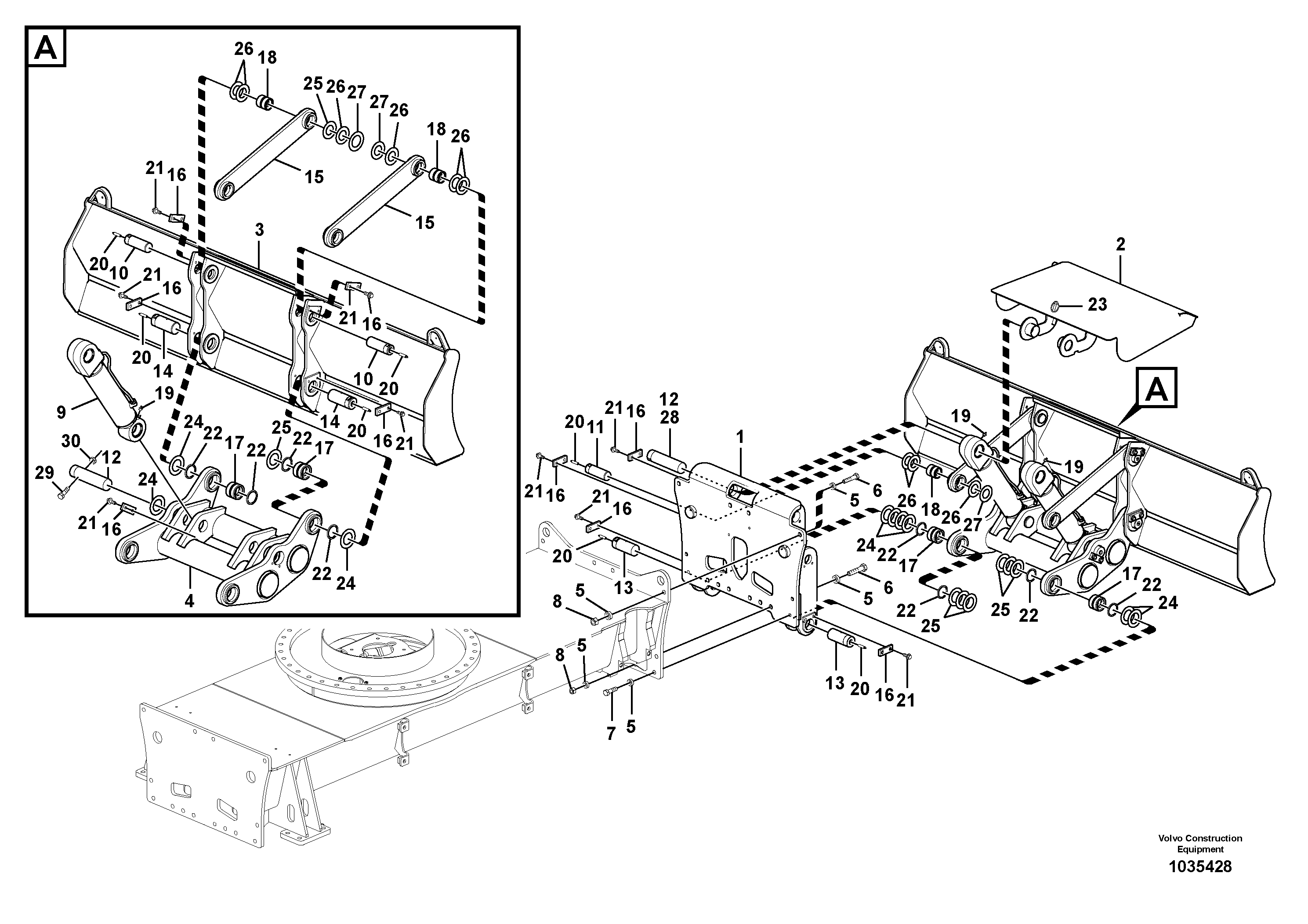 Схема запчастей Volvo EW160C - 104906 Лезвие отвала (аутригера) EW160C
