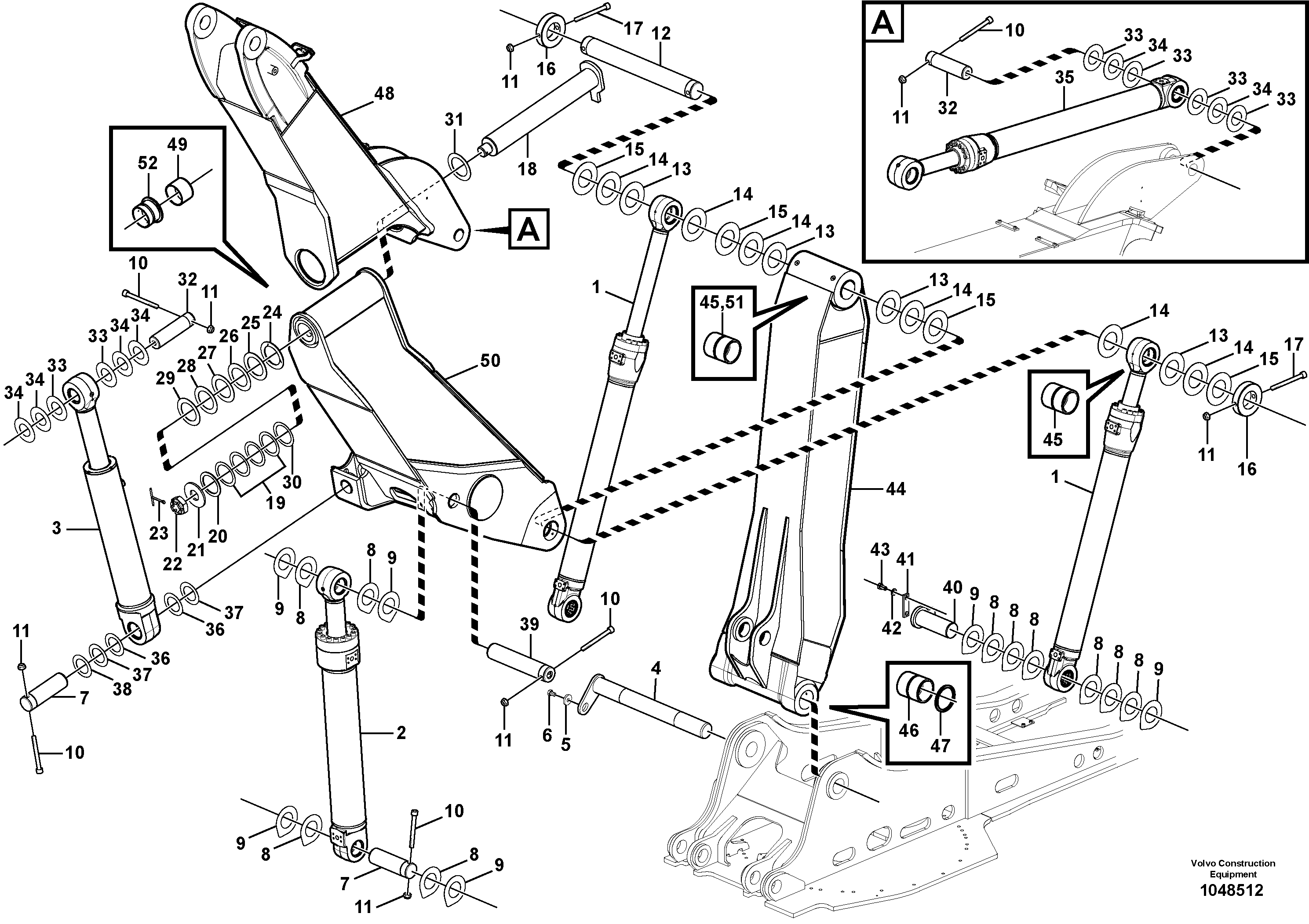 Схема запчастей Volvo EW160C - 106326 Links to boom, adjustable EW160C