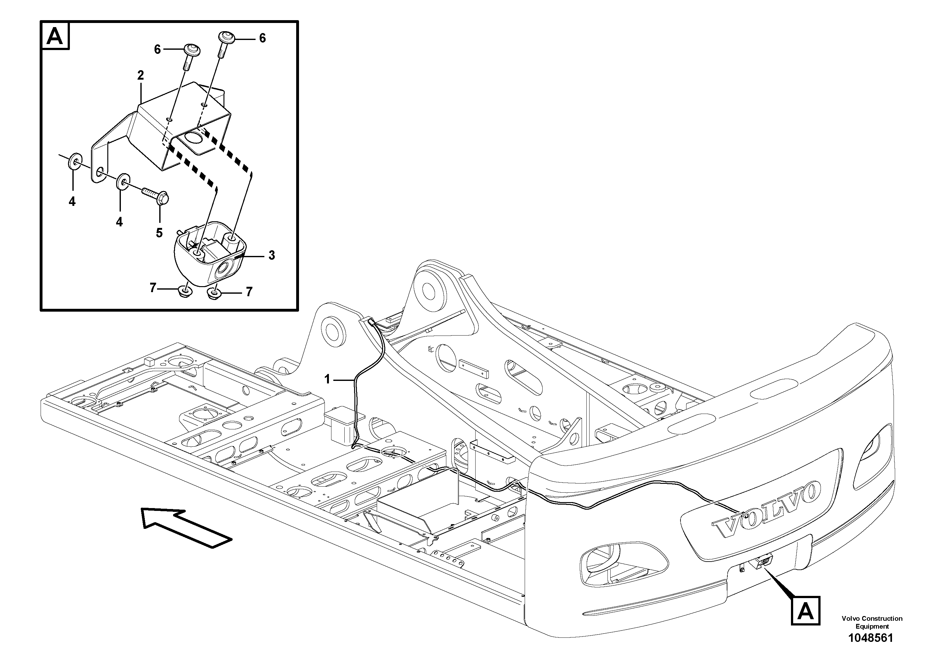 Схема запчастей Volvo EW160C - 89677 Rear view camera EW160C