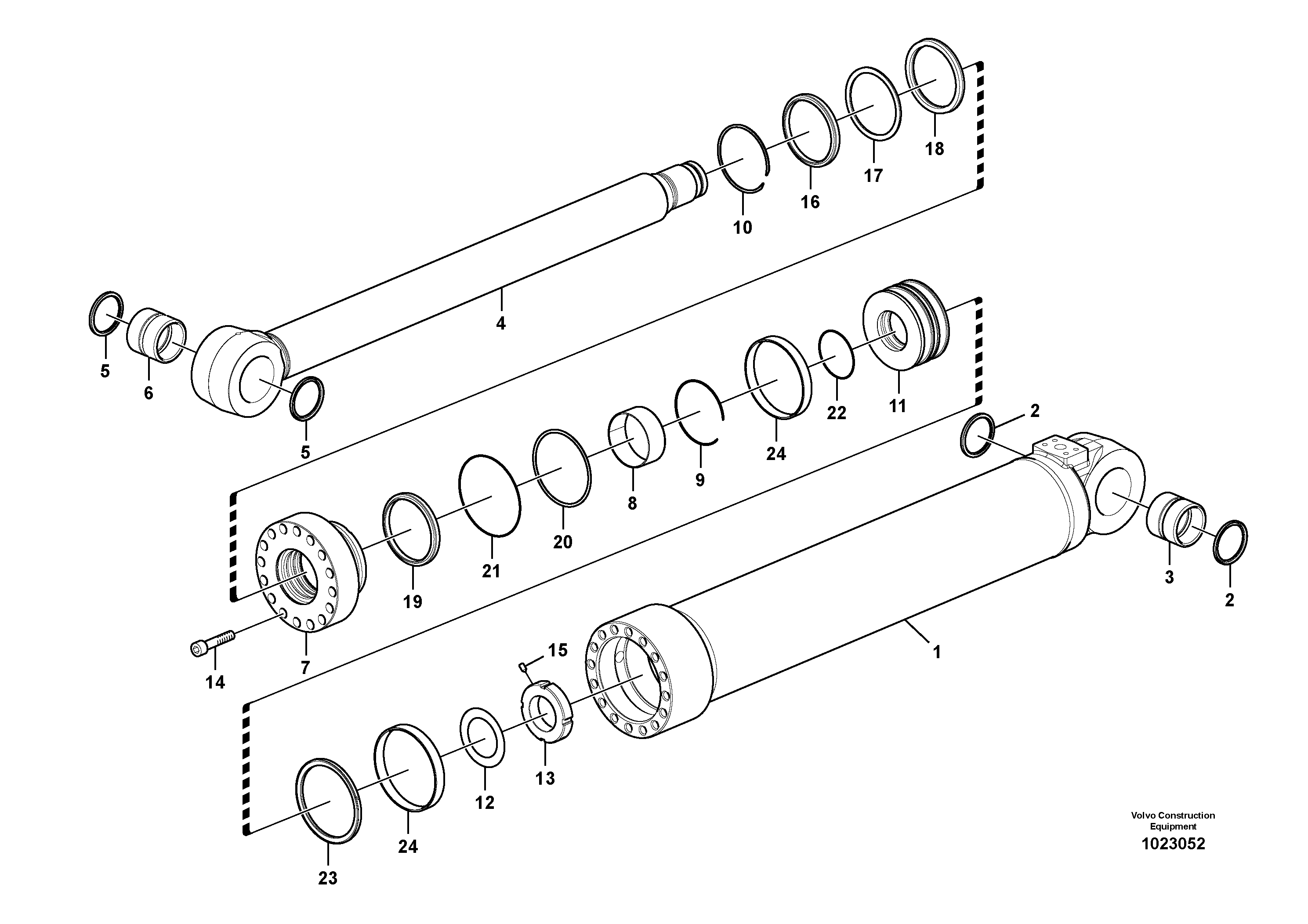 Схема запчастей Volvo EW160C - 94842 Boom cylinder, adjustable 1st EW160C