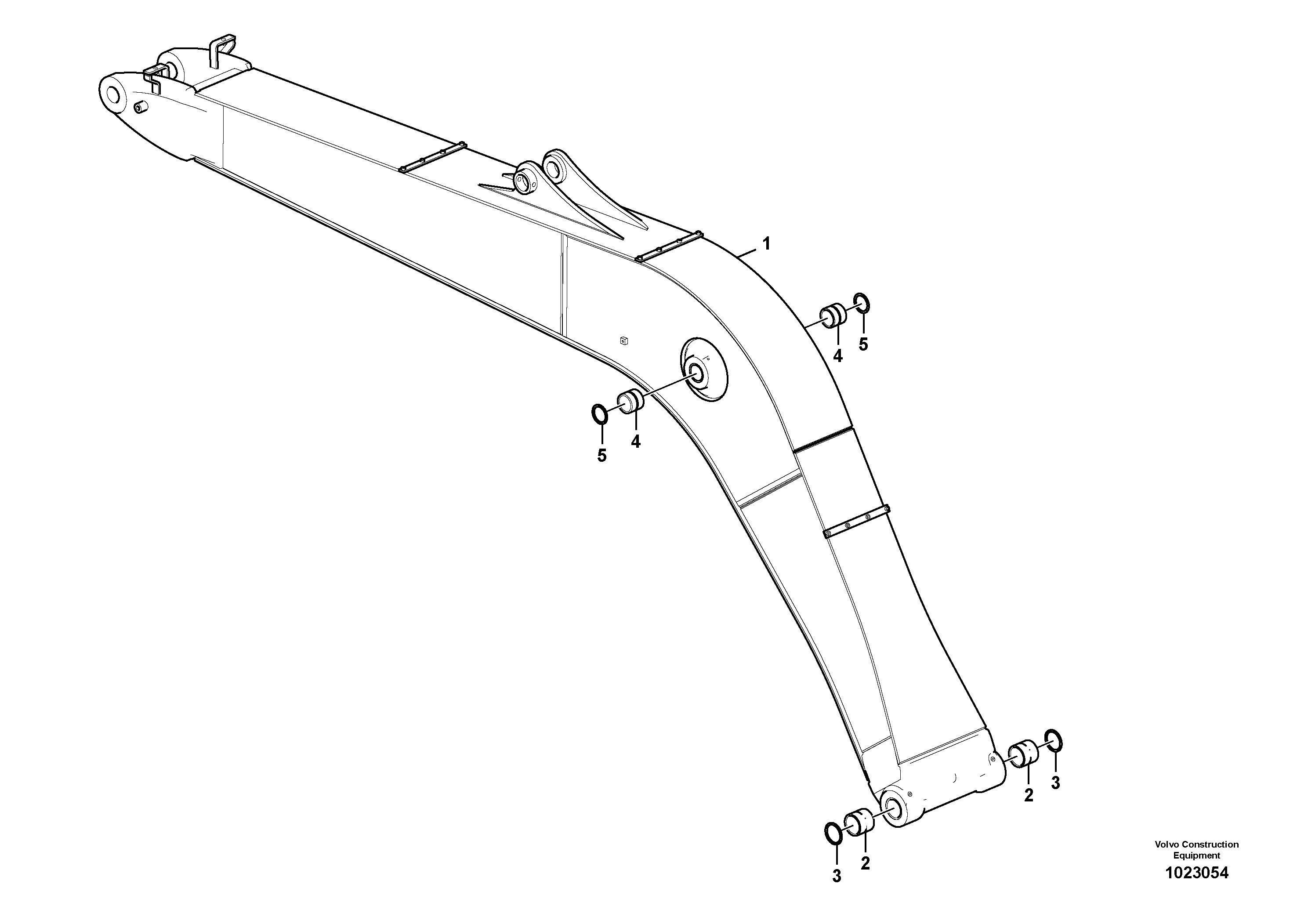 Схема запчастей Volvo EW160C - 98677 Boom and grease piping EW160C