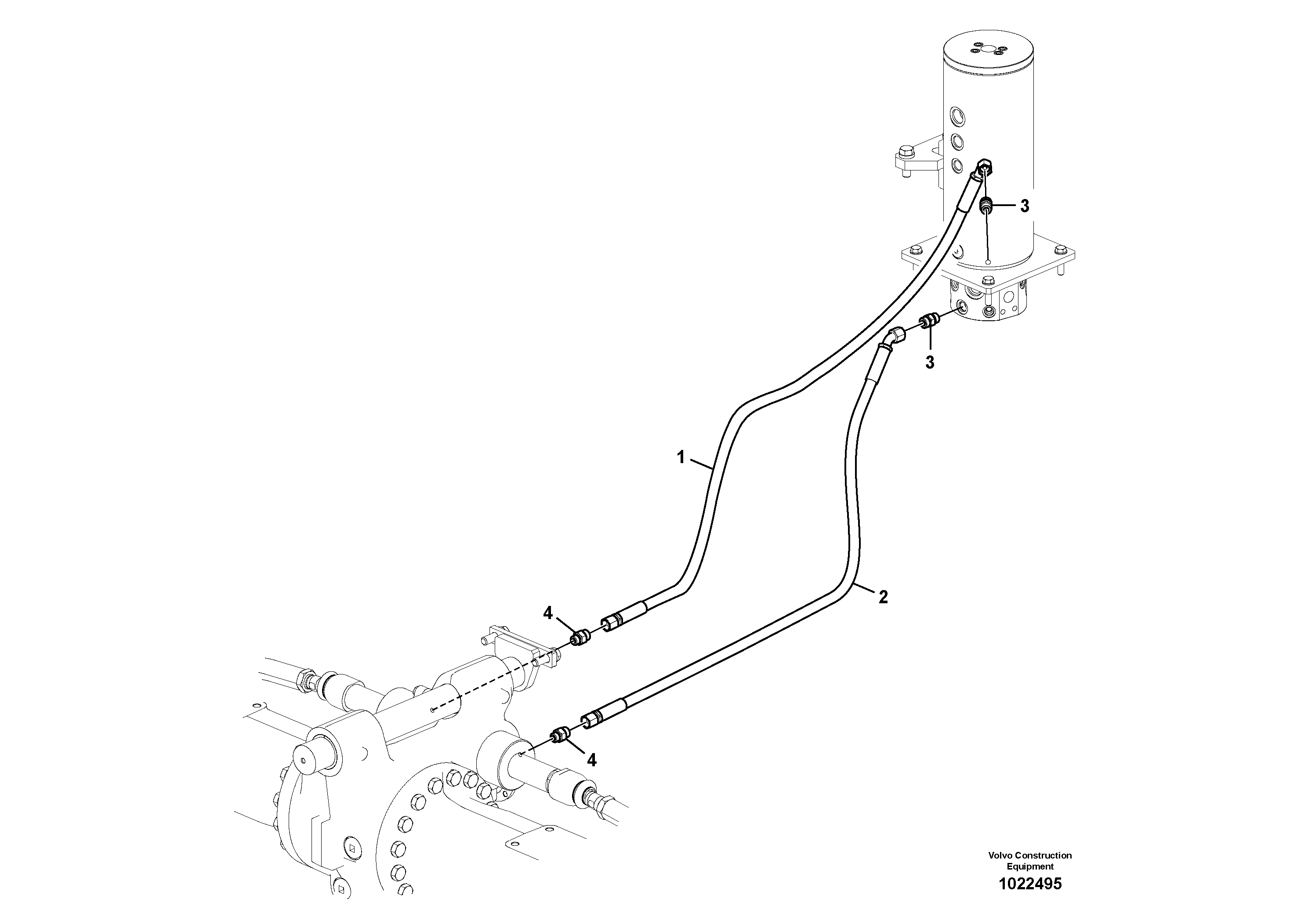 Схема запчастей Volvo EW160C - 85750 Hydraulic system, steering line EW160C