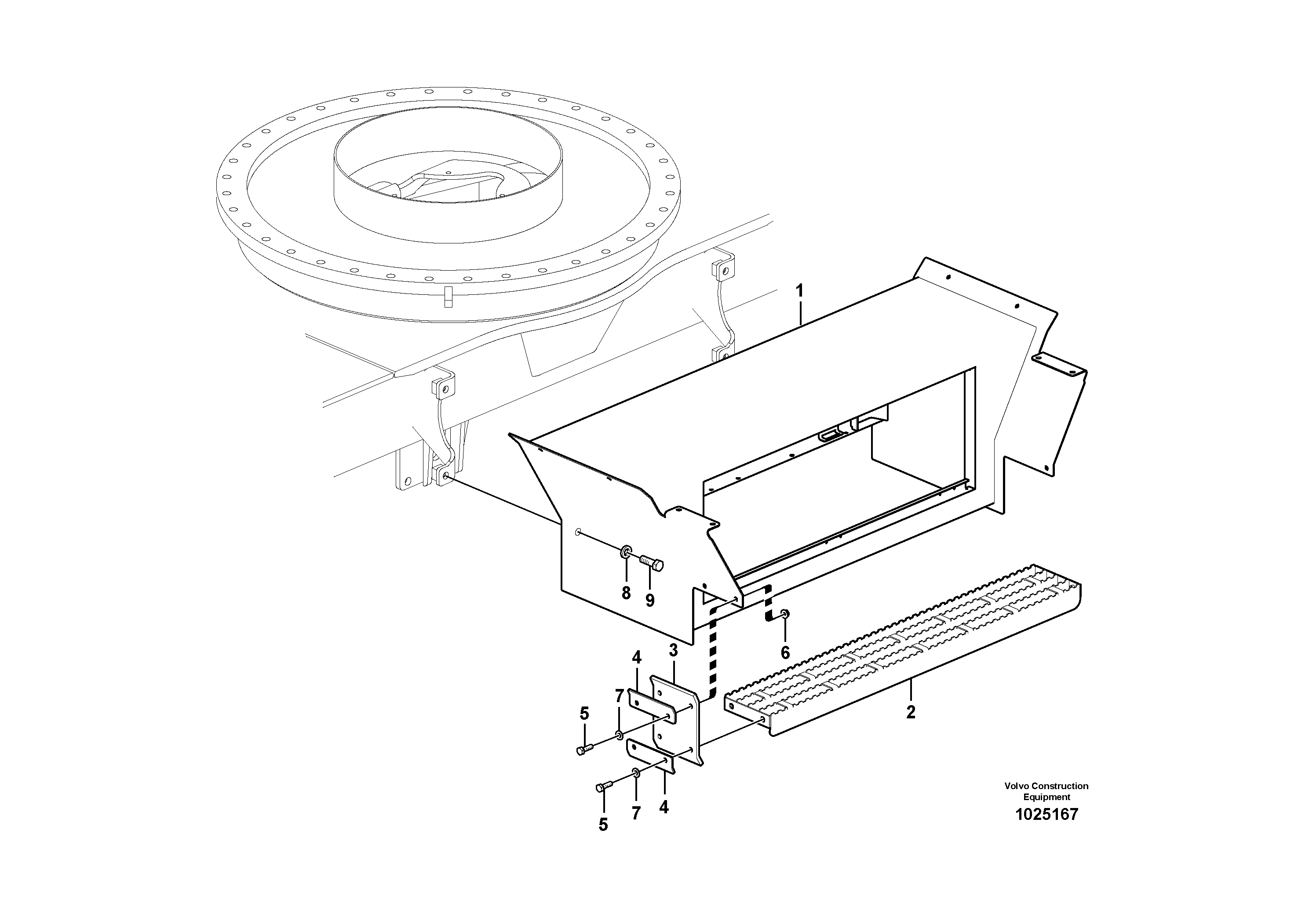Схема запчастей Volvo EW160C - 89615 Foot step EW160C