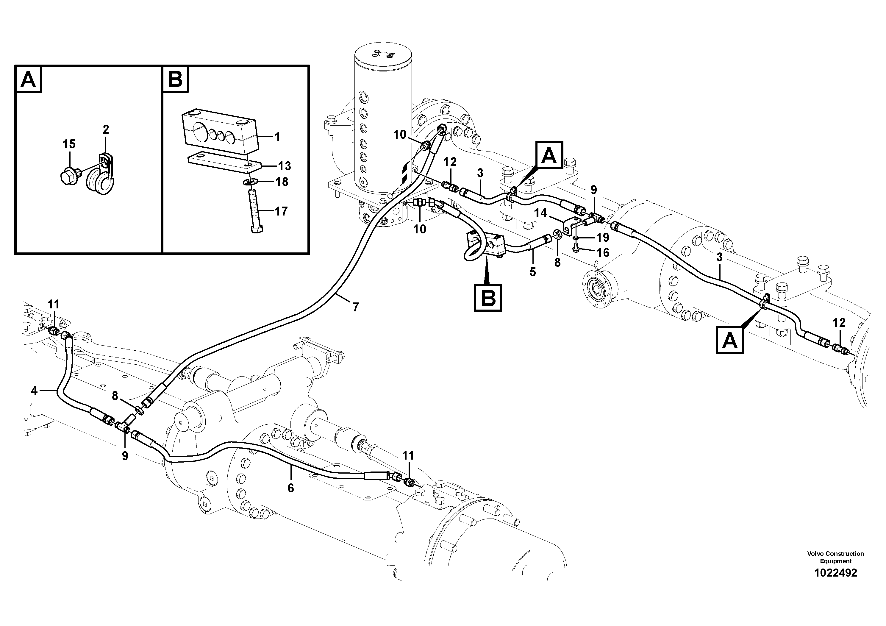 Схема запчастей Volvo EW180C - 39014 Hydraulic system, lower brake line EW180C