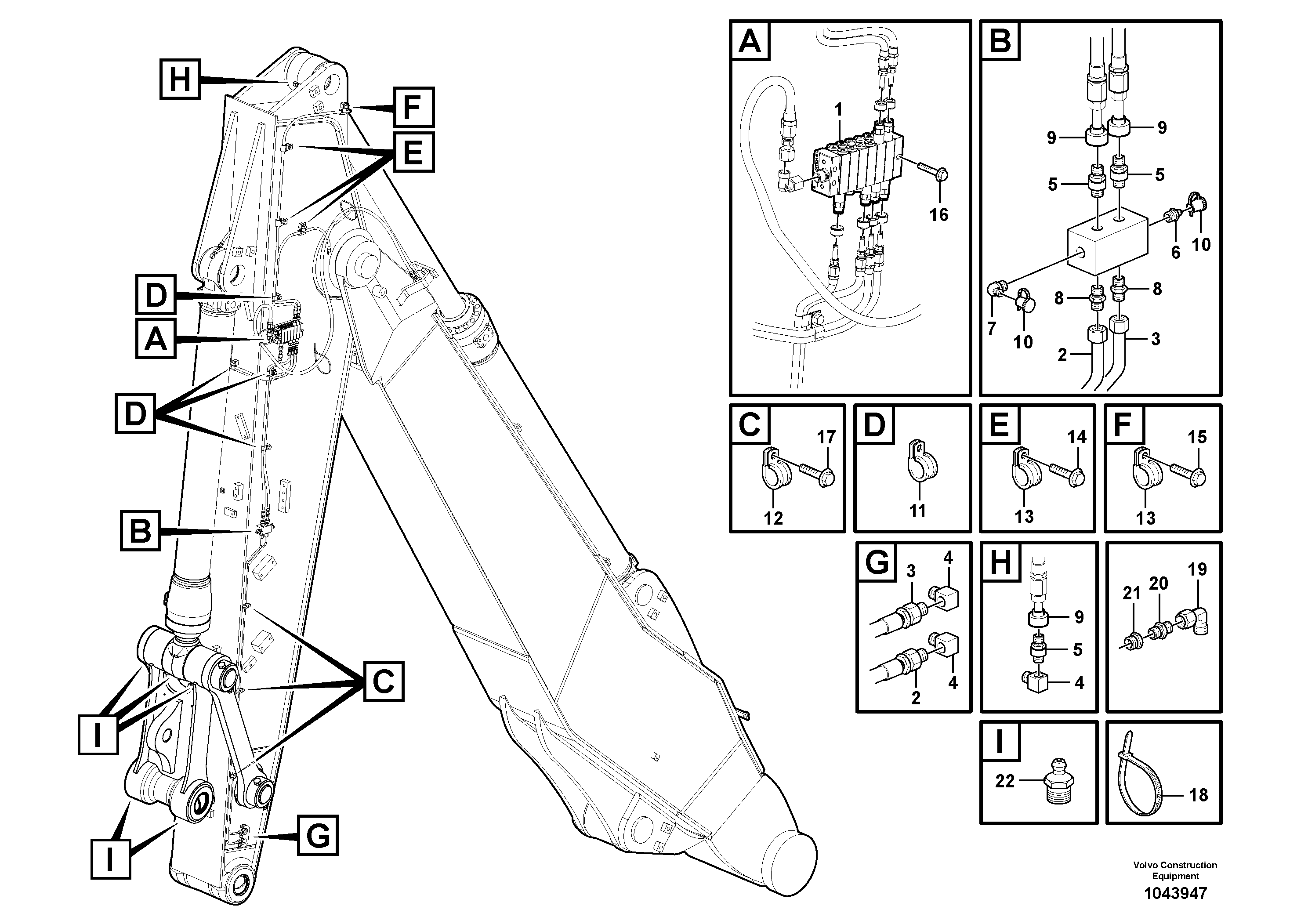 Схема запчастей Volvo EW180C - 38535 Automatic lubrication system, arm EW180C