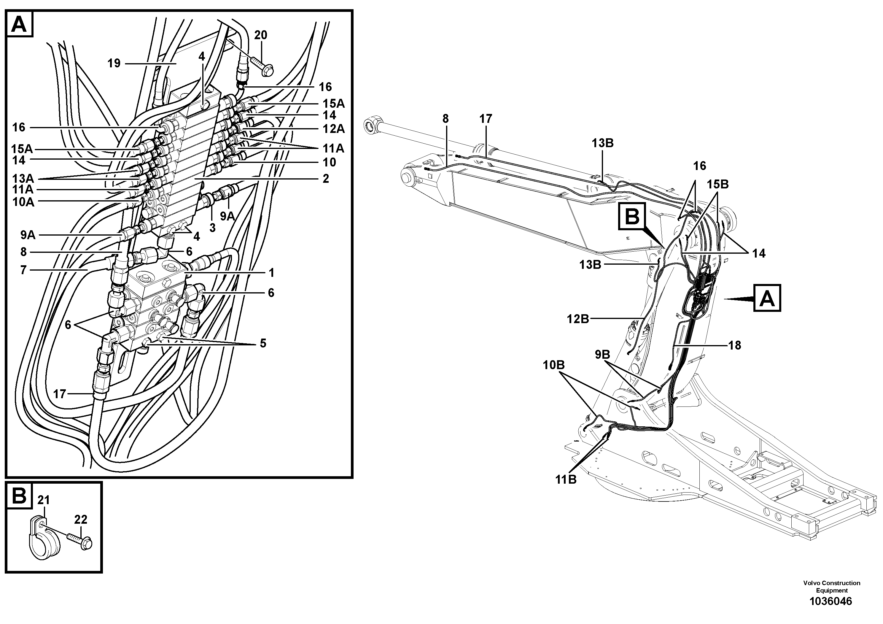 Схема запчастей Volvo EW180C - 44225 Distributor set, boom EW180C