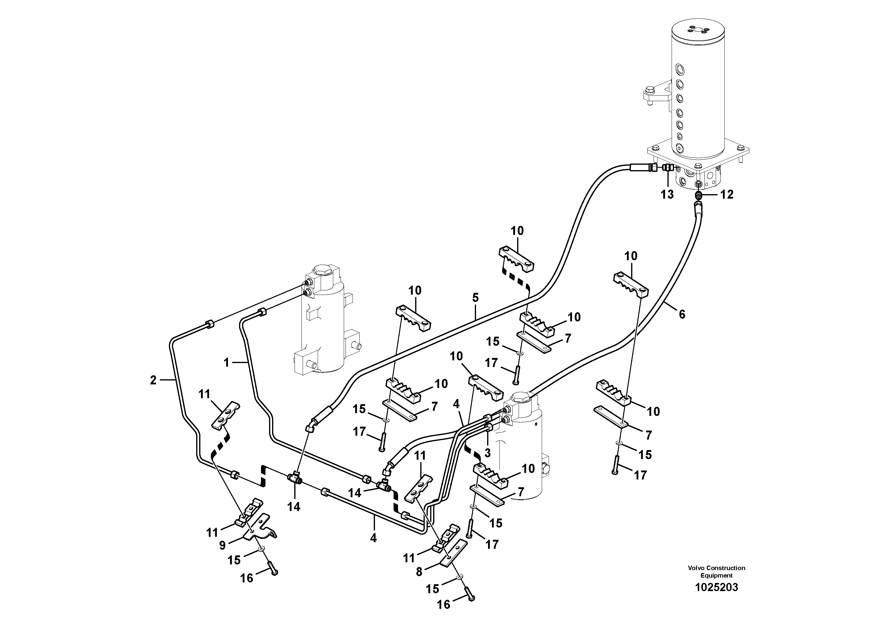 Схема запчастей Volvo EW180C - 18682 Oscillating system EW180C